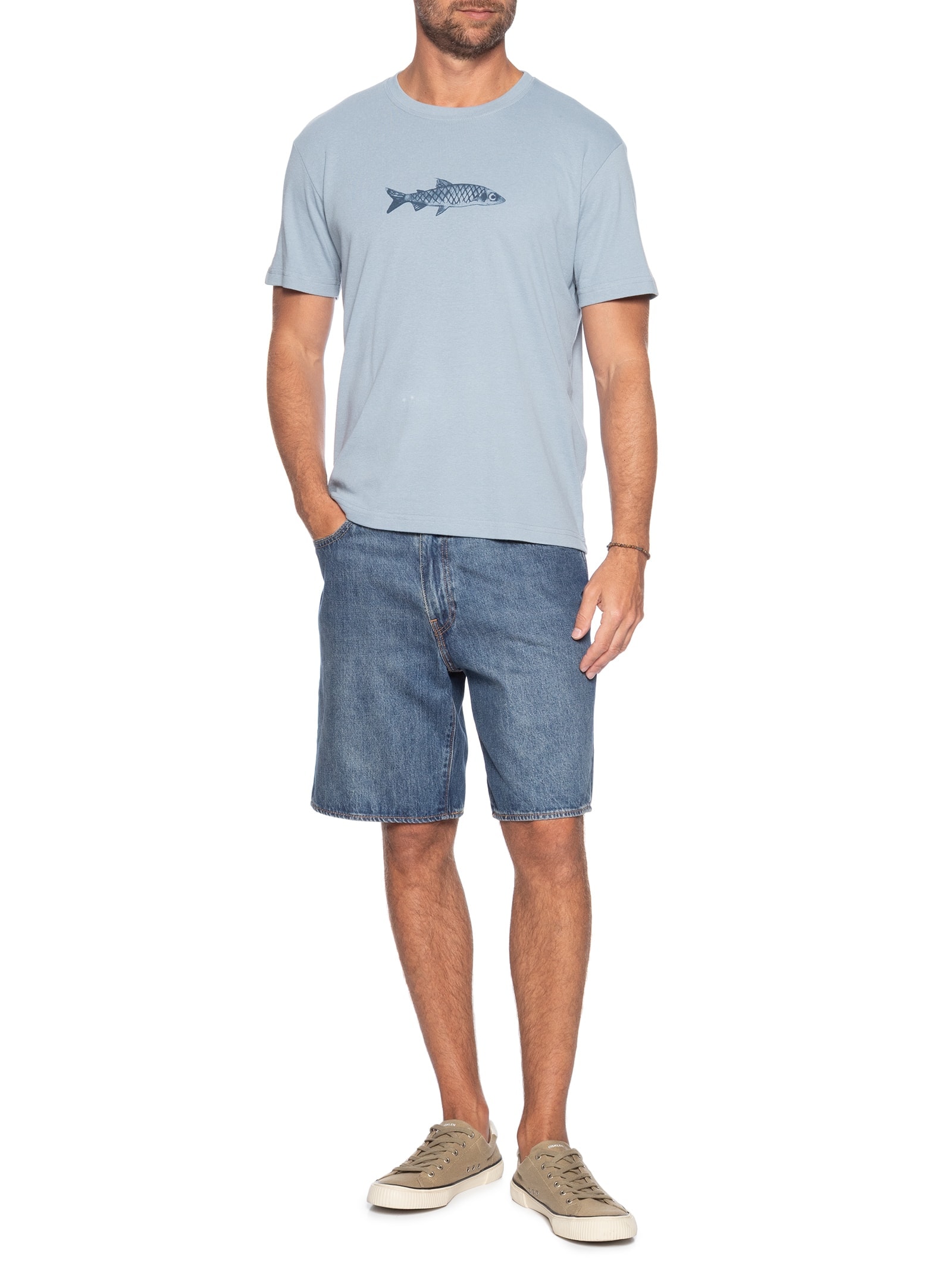 Camiseta Masculina Sardinha Azul Osklen