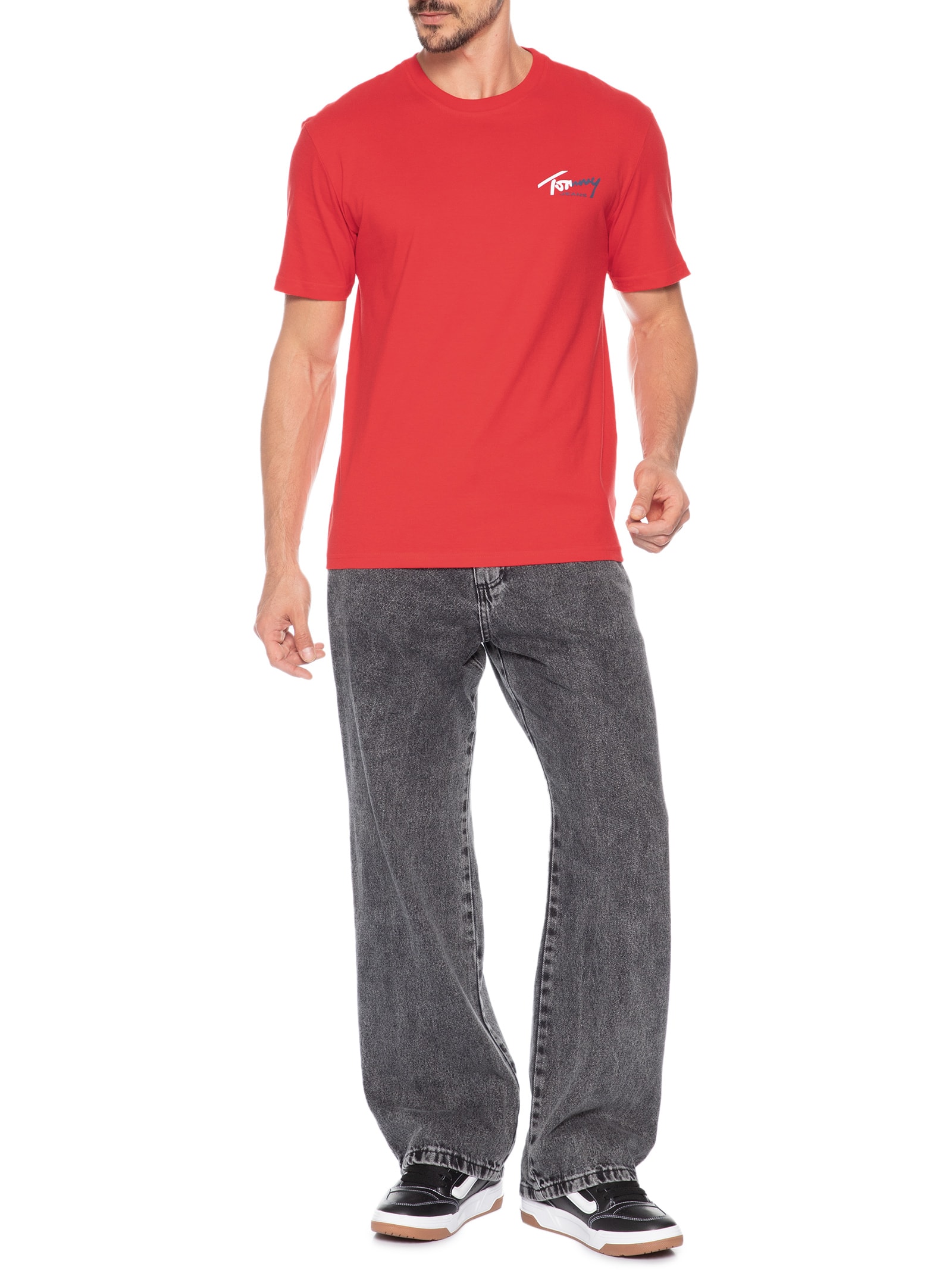 Camiseta Masculina Sign Chest Vermelho Tommy Jeans