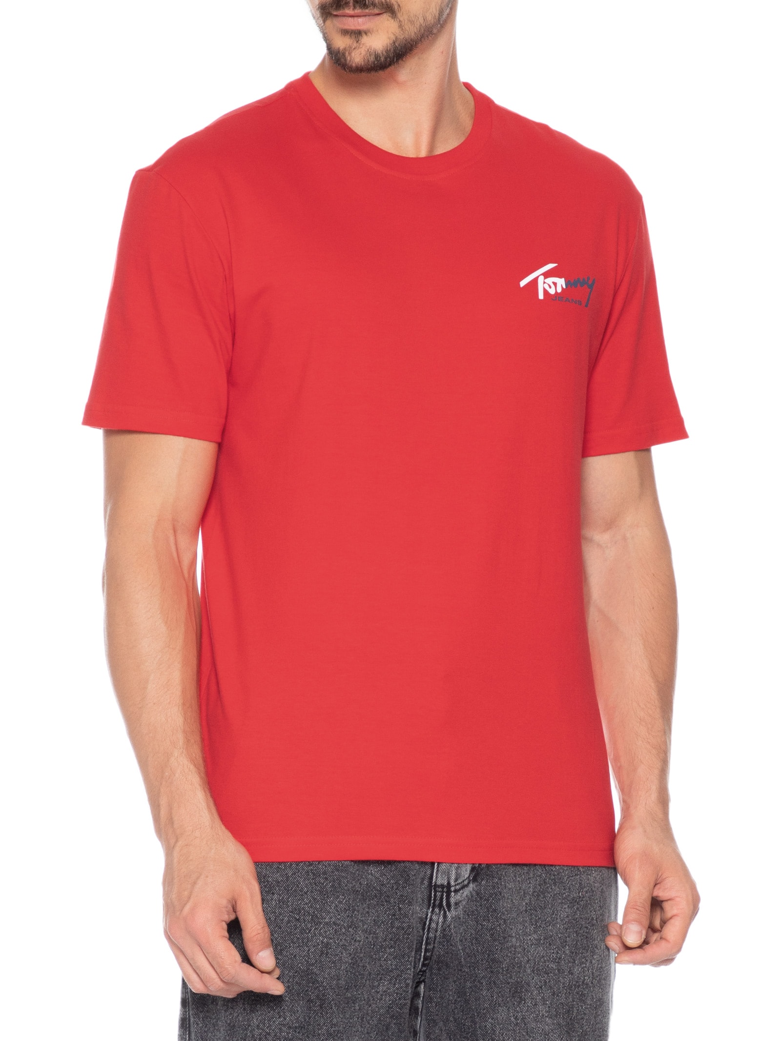 Camiseta Masculina Sign Chest Vermelho Tommy Jeans