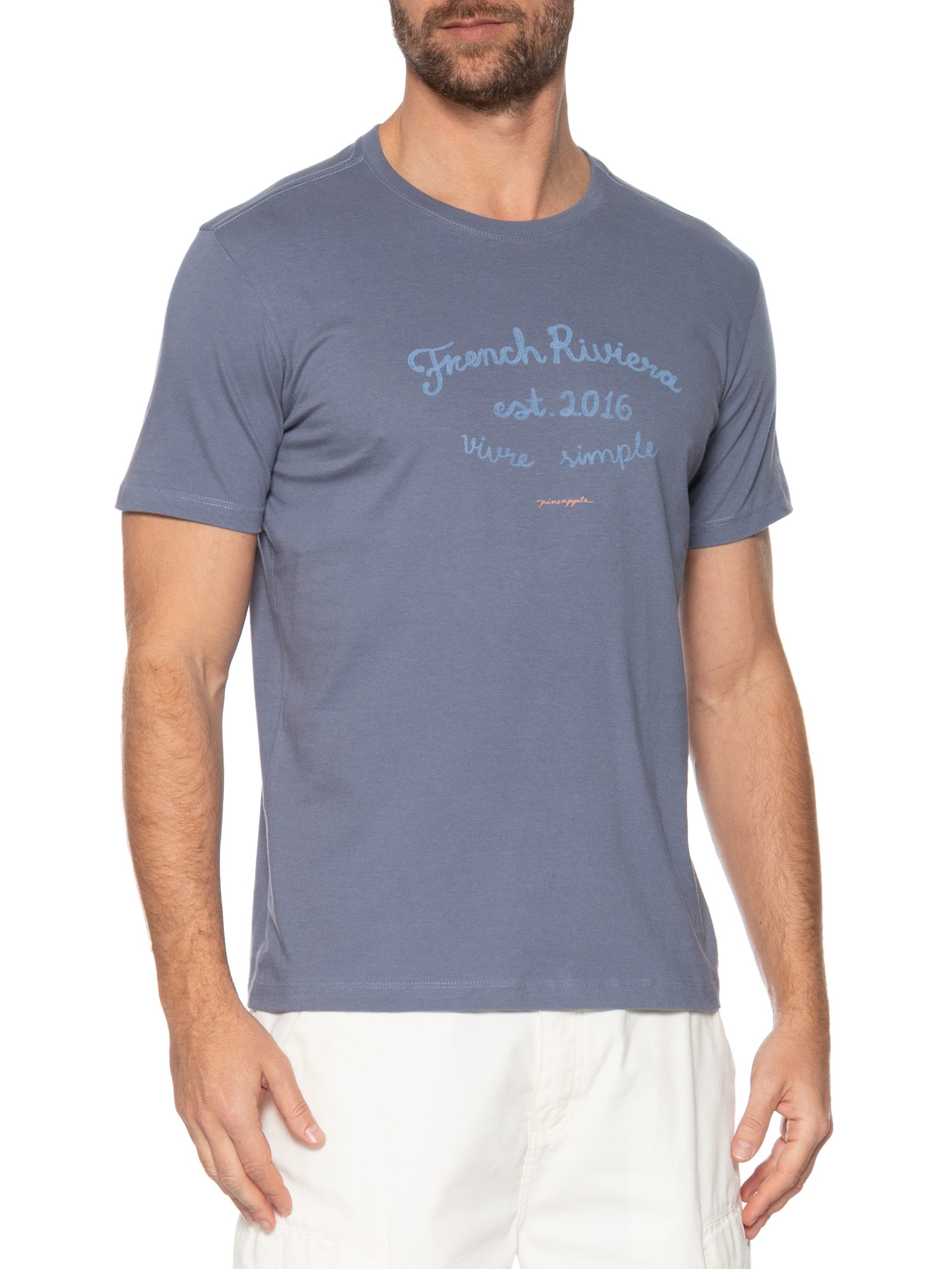 Camiseta Masculina Silk Riviera Azul Pineapple