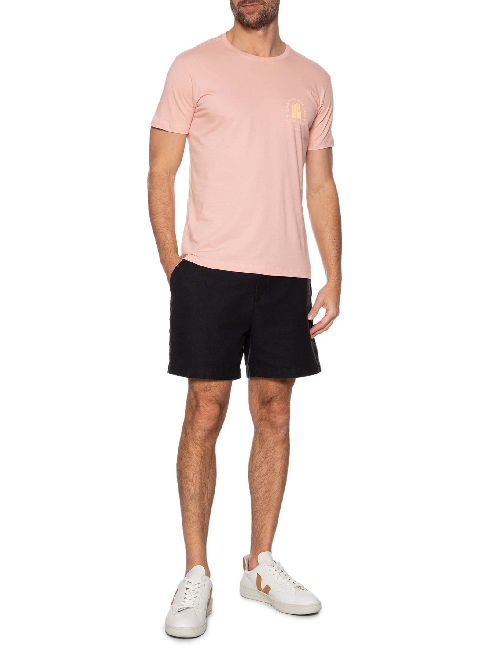  Camiseta Masculina Silk Surf Minimal Rosa Pineapple