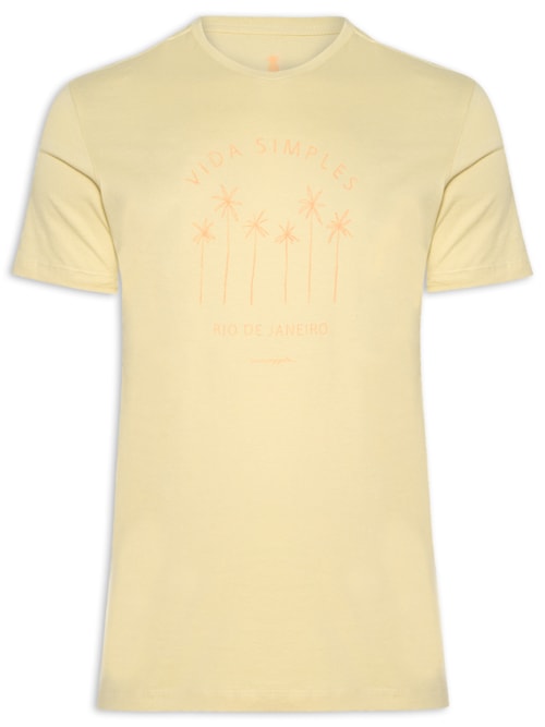 Camiseta Masculina Silk Vida Simples – Amarelo