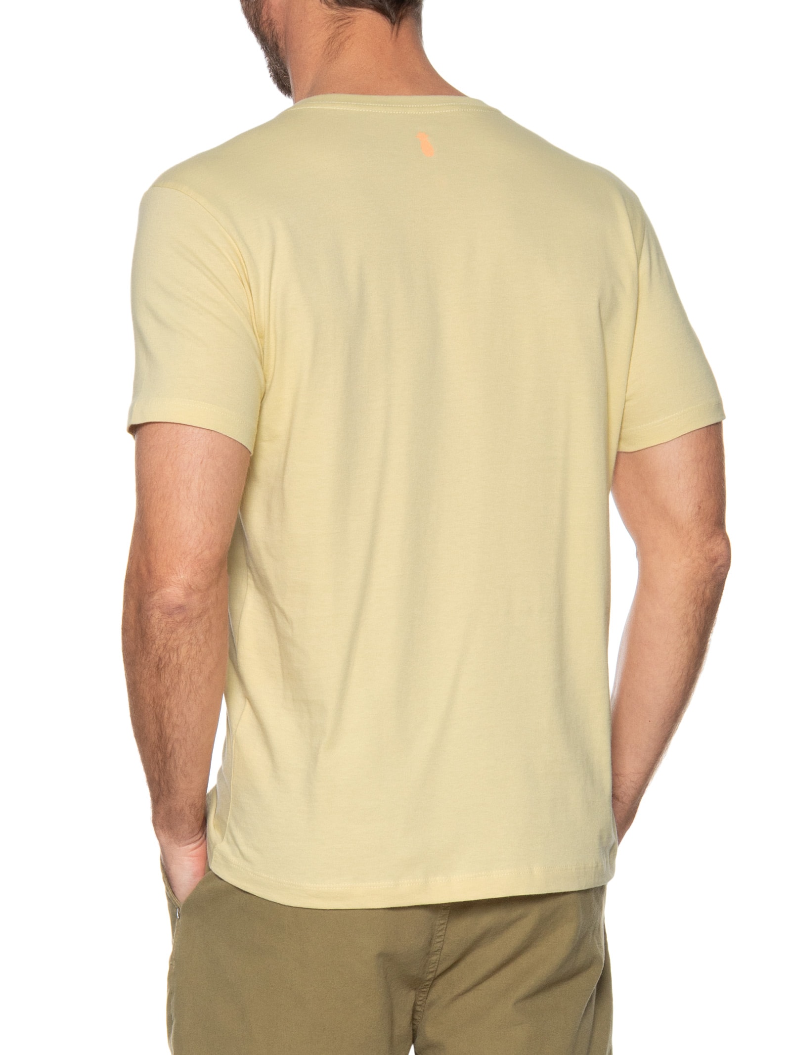 Camiseta Masculina Silk Vida Simples Amarelo Pineapple