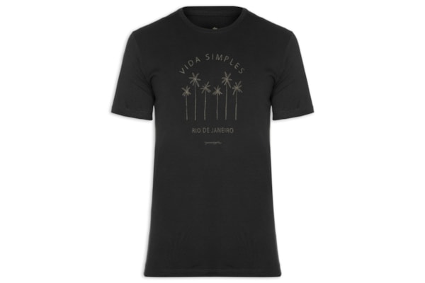  Camiseta Masculina Silk Vida Simples - Preto