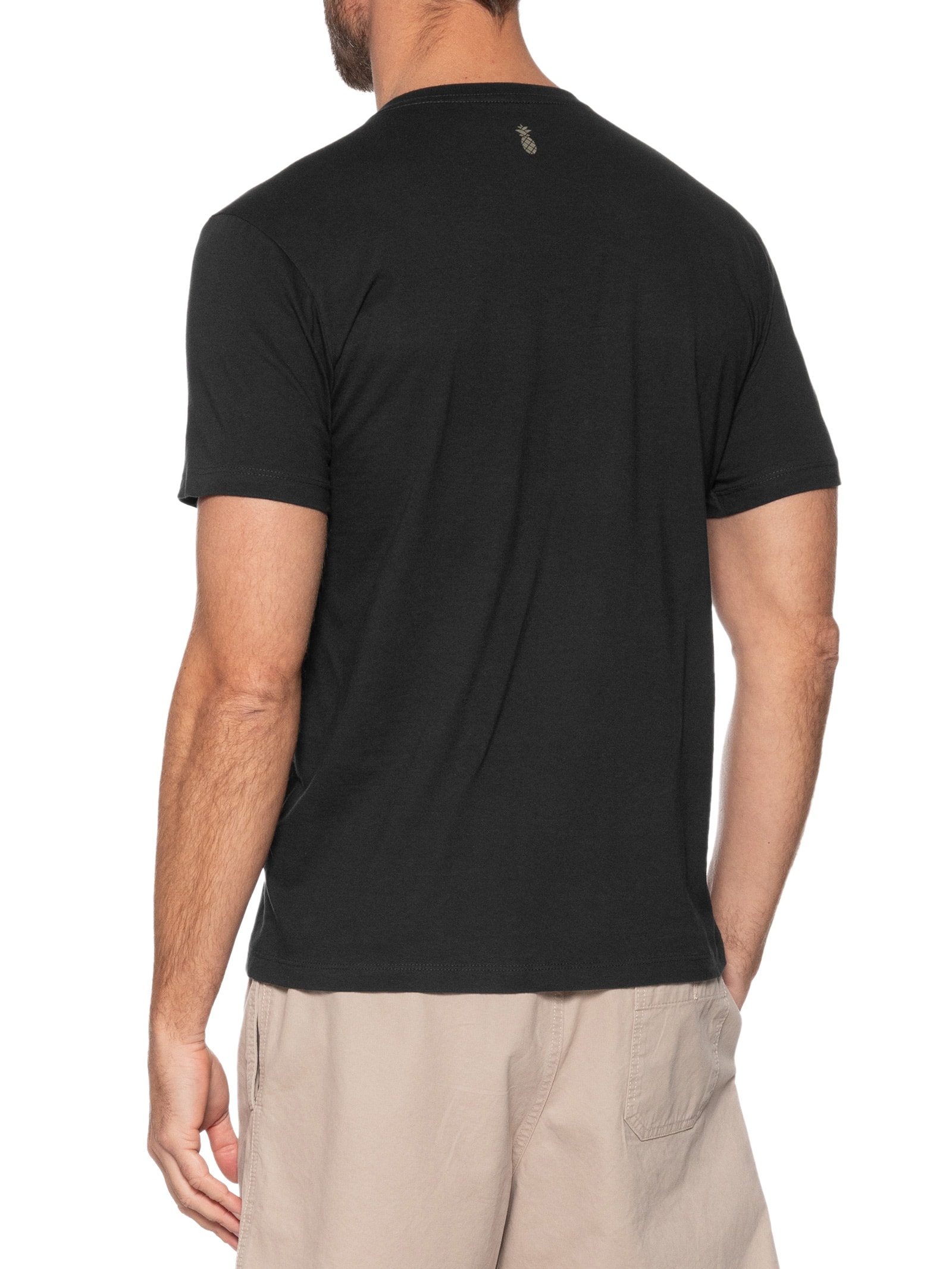  Camiseta Masculina Silk Vida Simples Preto Pineapple