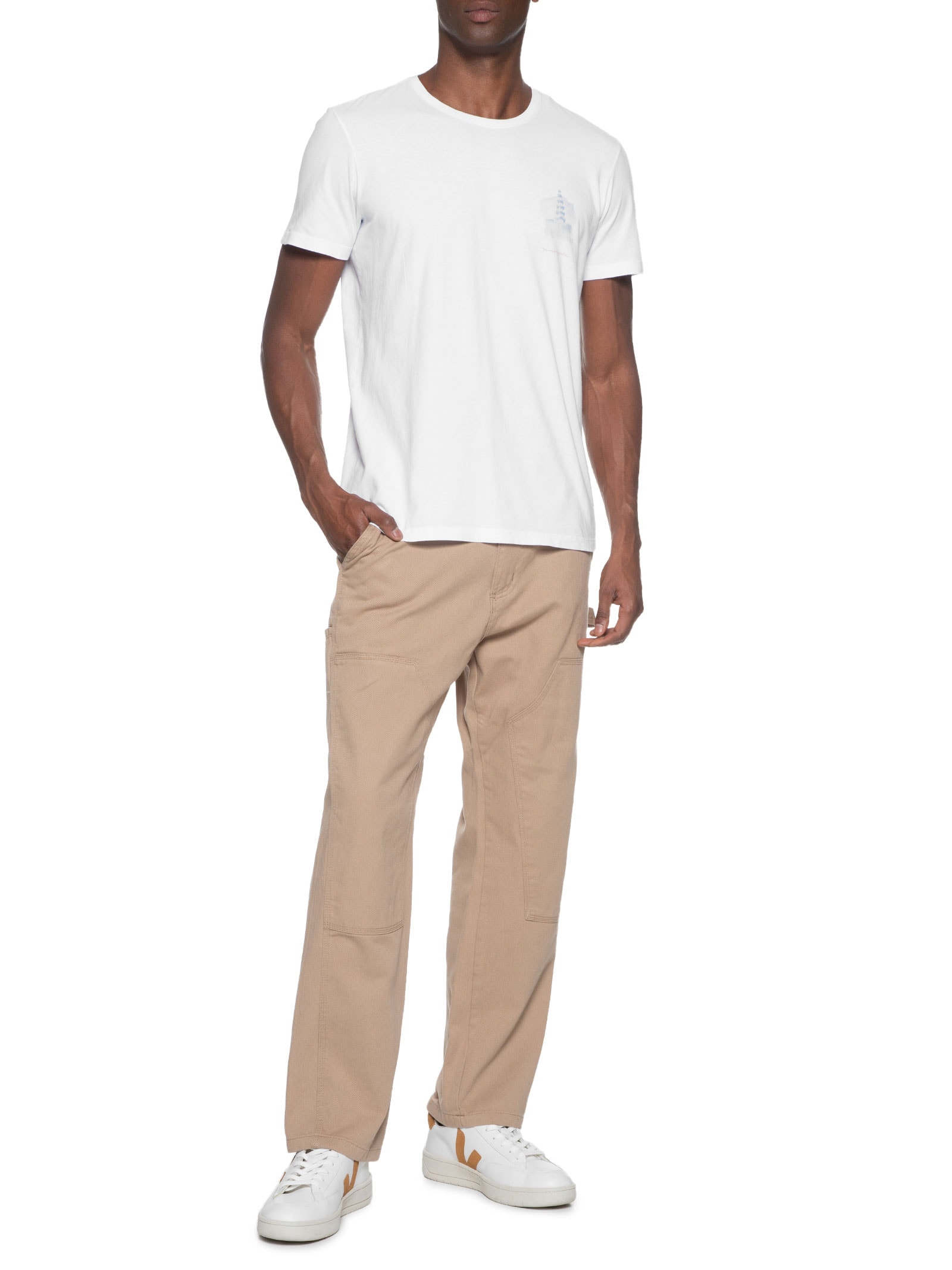 Camiseta Masculina Silkada Barracas Branco Pineapple