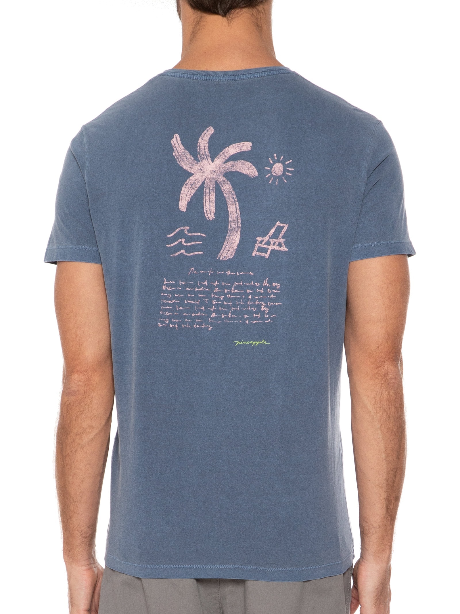 Camiseta Masculina Silkada Beach Memories Azul Pineapple