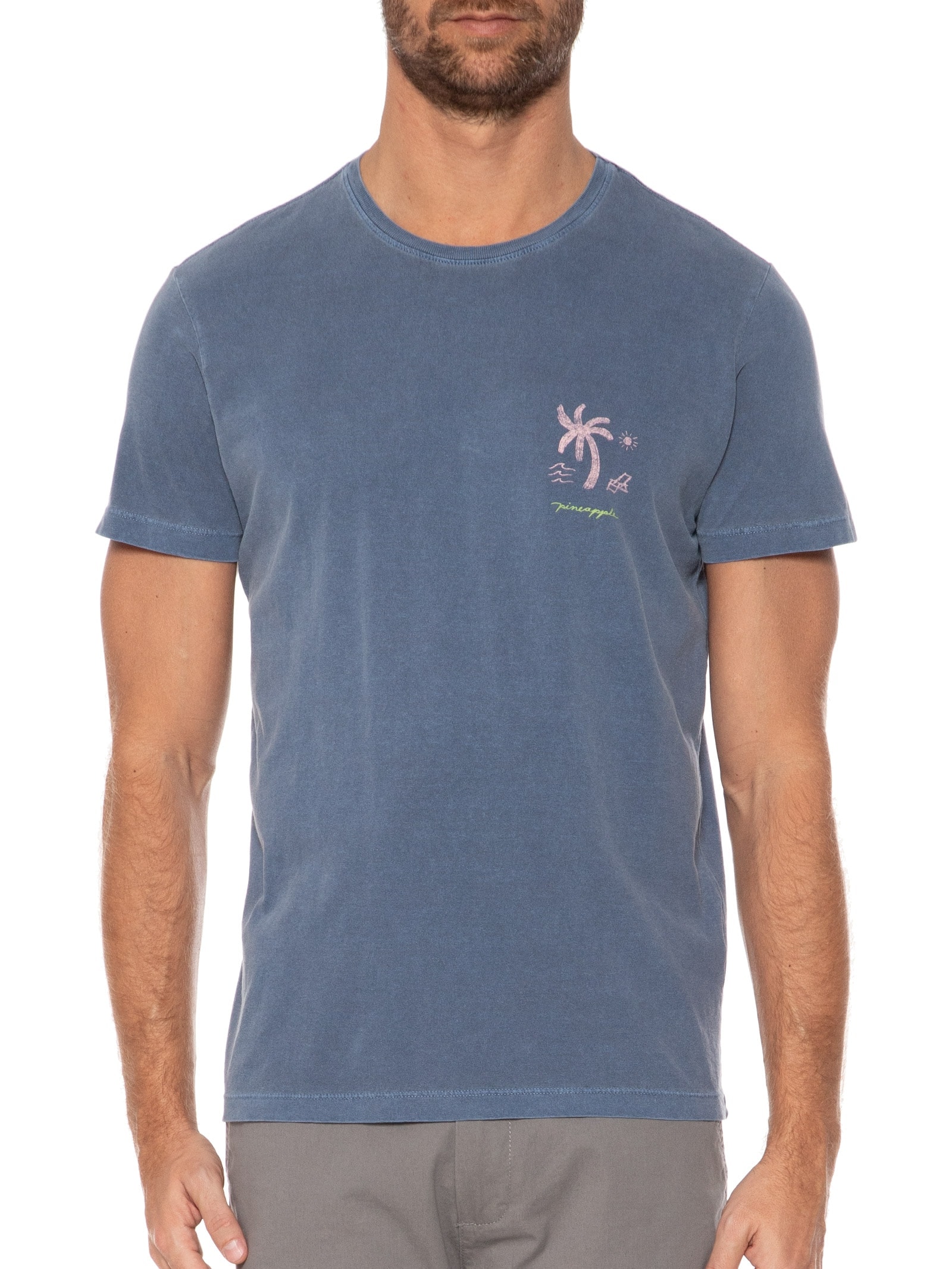 Camiseta Masculina Silkada Beach Memories Azul Pineapple