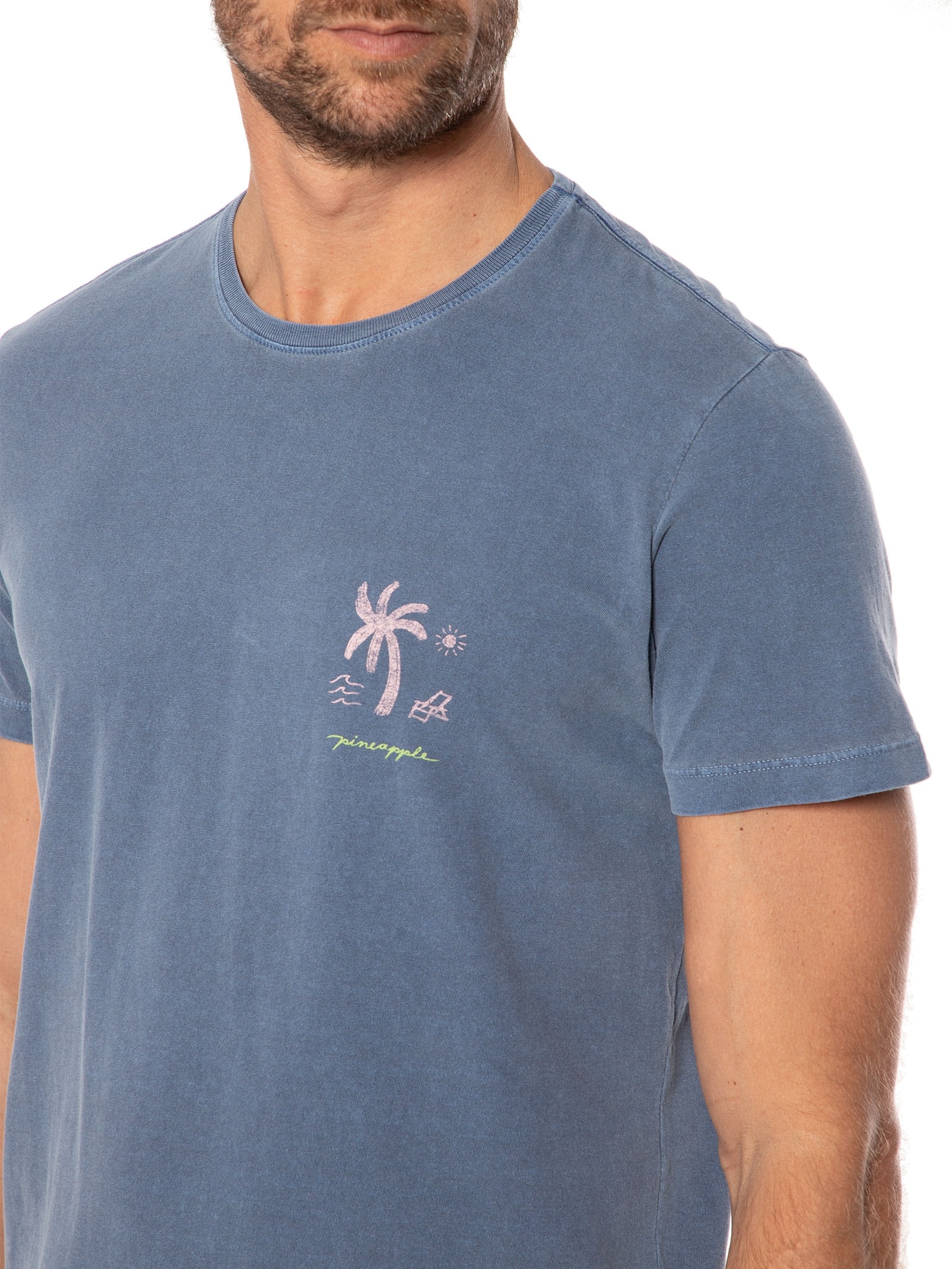 Camiseta Masculina Silkada Beach Memories Azul Pineapple