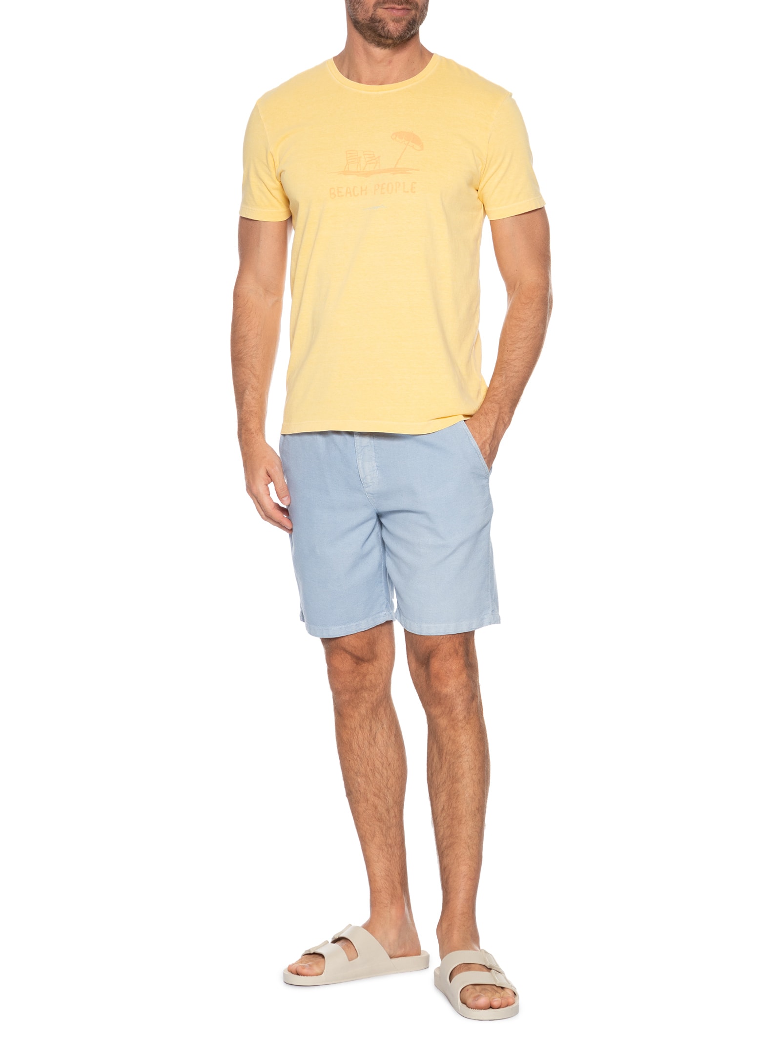 Camiseta Masculina Silkada Beach People Amarelo Pineapple