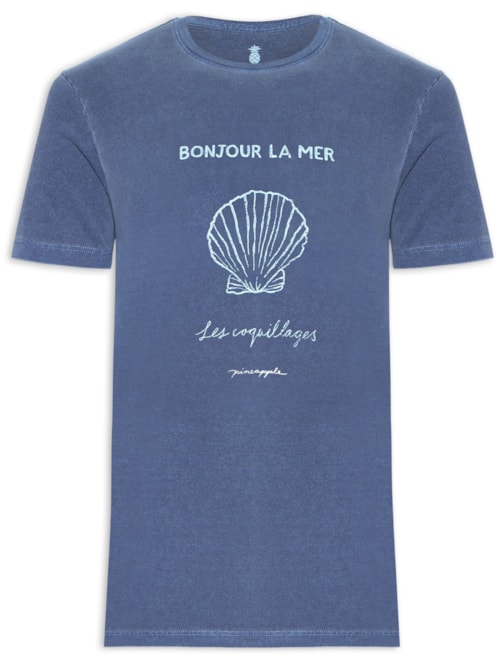 Camiseta Masculina Silkada Bonjour – Azul