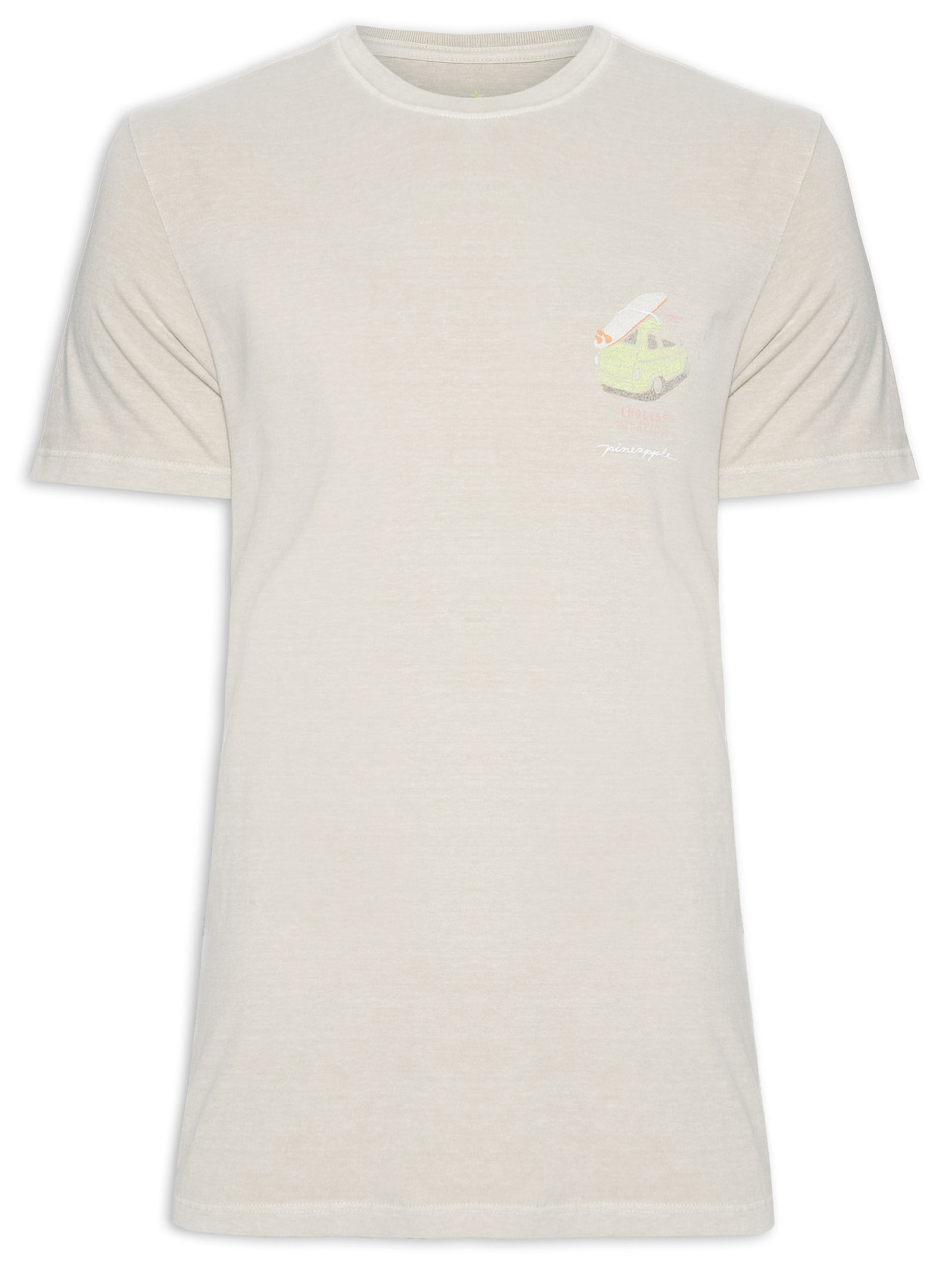 Camiseta Masculina Silkada Cinquecento Bege Pineapple