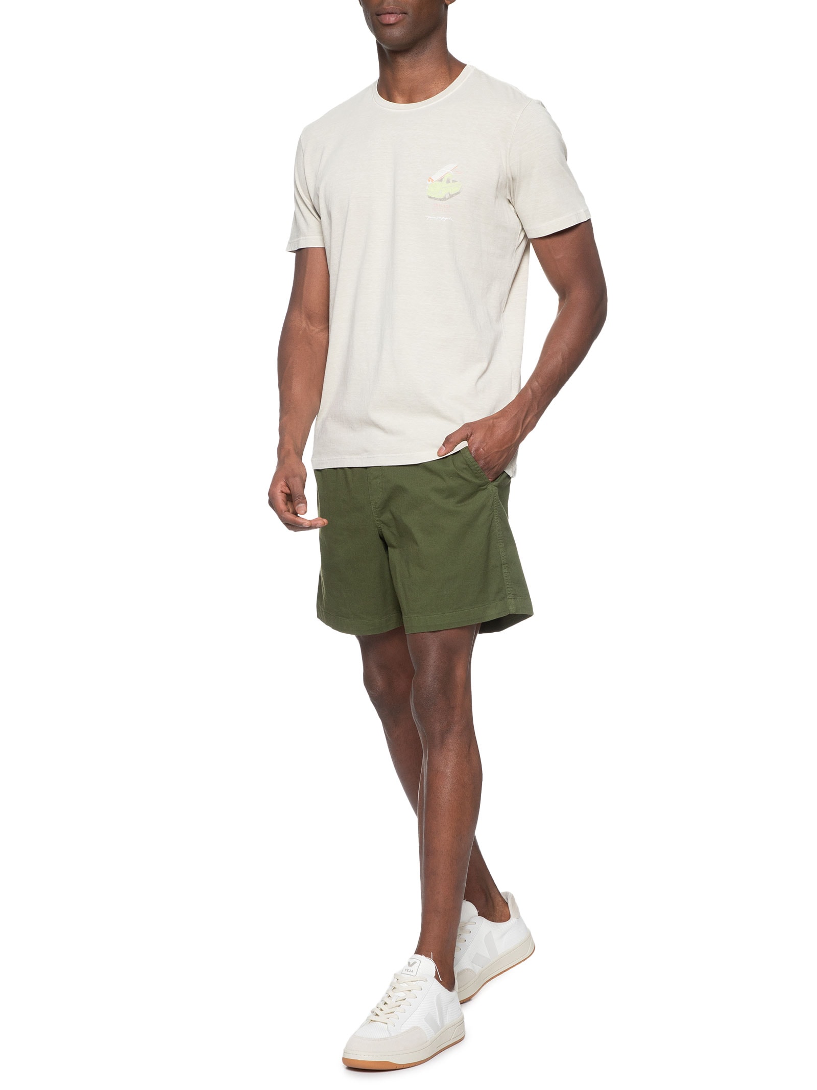 Camiseta Masculina Silkada Cinquecento Bege Pineapple