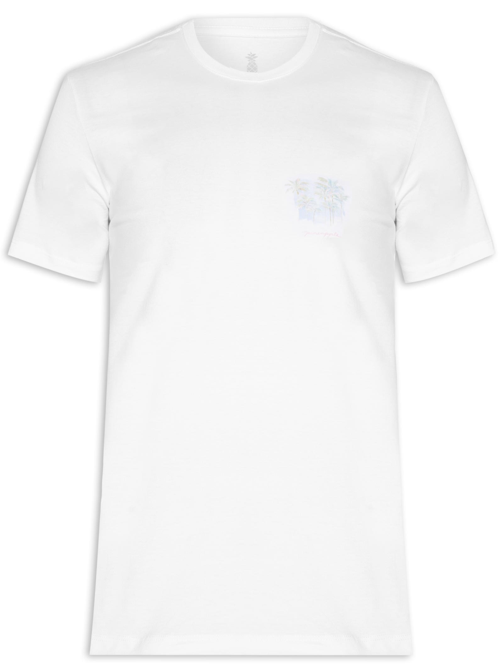 Camiseta Masculina Silkada Coqueiral Branco Pineapple