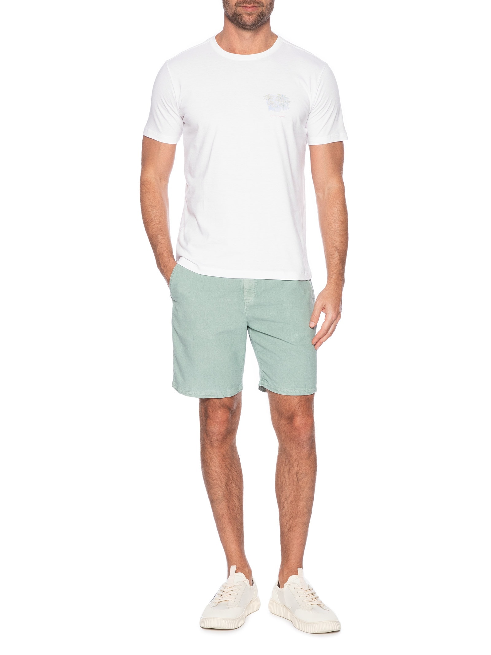 Camiseta Masculina Silkada Coqueiral Branco Pineapple