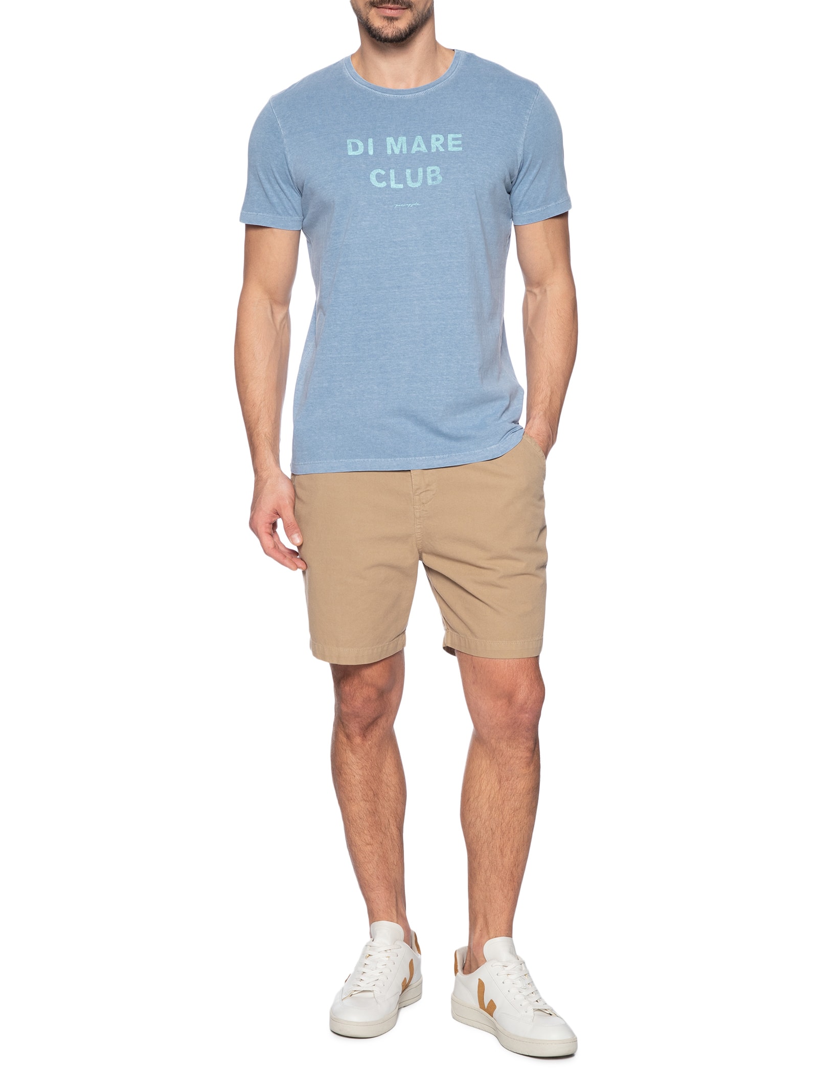  Camiseta Masculina Silkada Di Mare Azul Pineapple