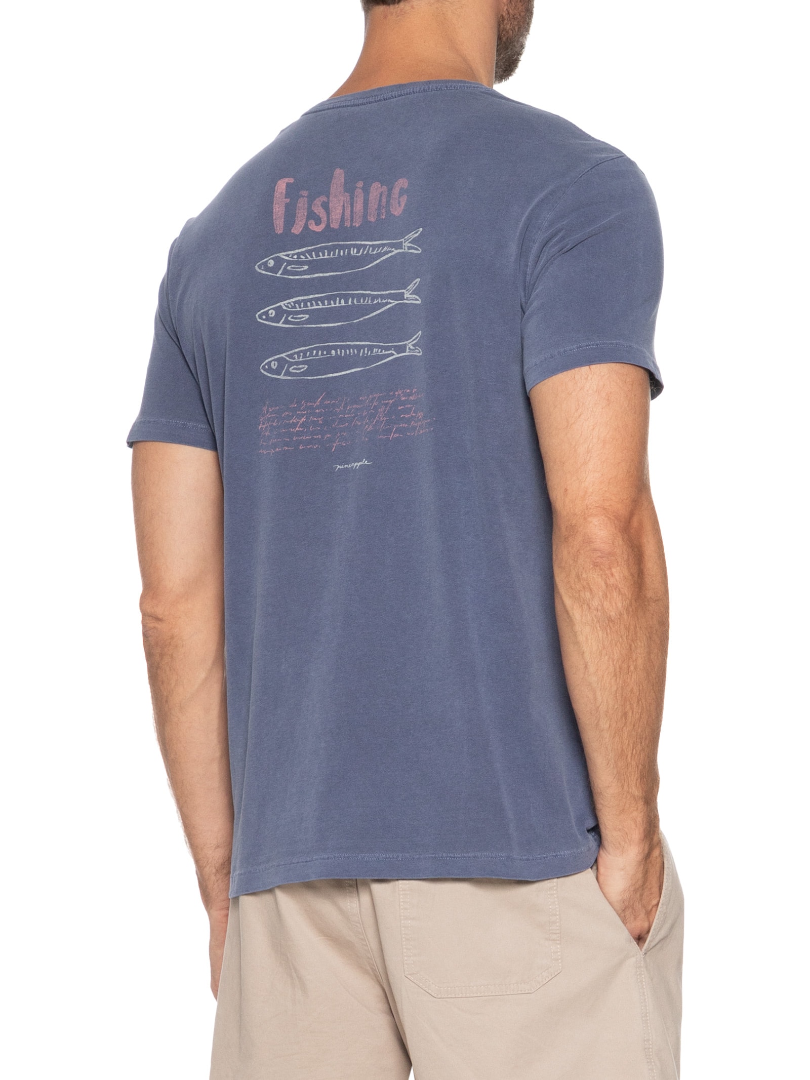 Camiseta Masculina Silkada Fishing Azul Pineapple