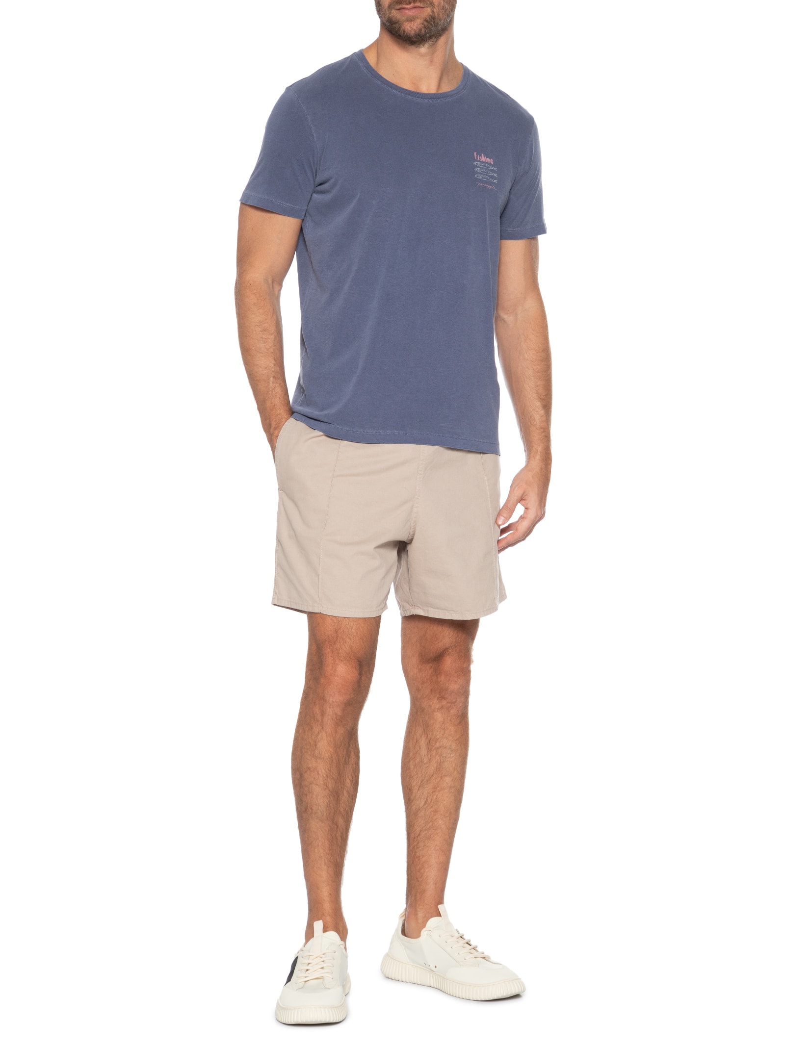 Camiseta Masculina Silkada Fishing Azul Pineapple