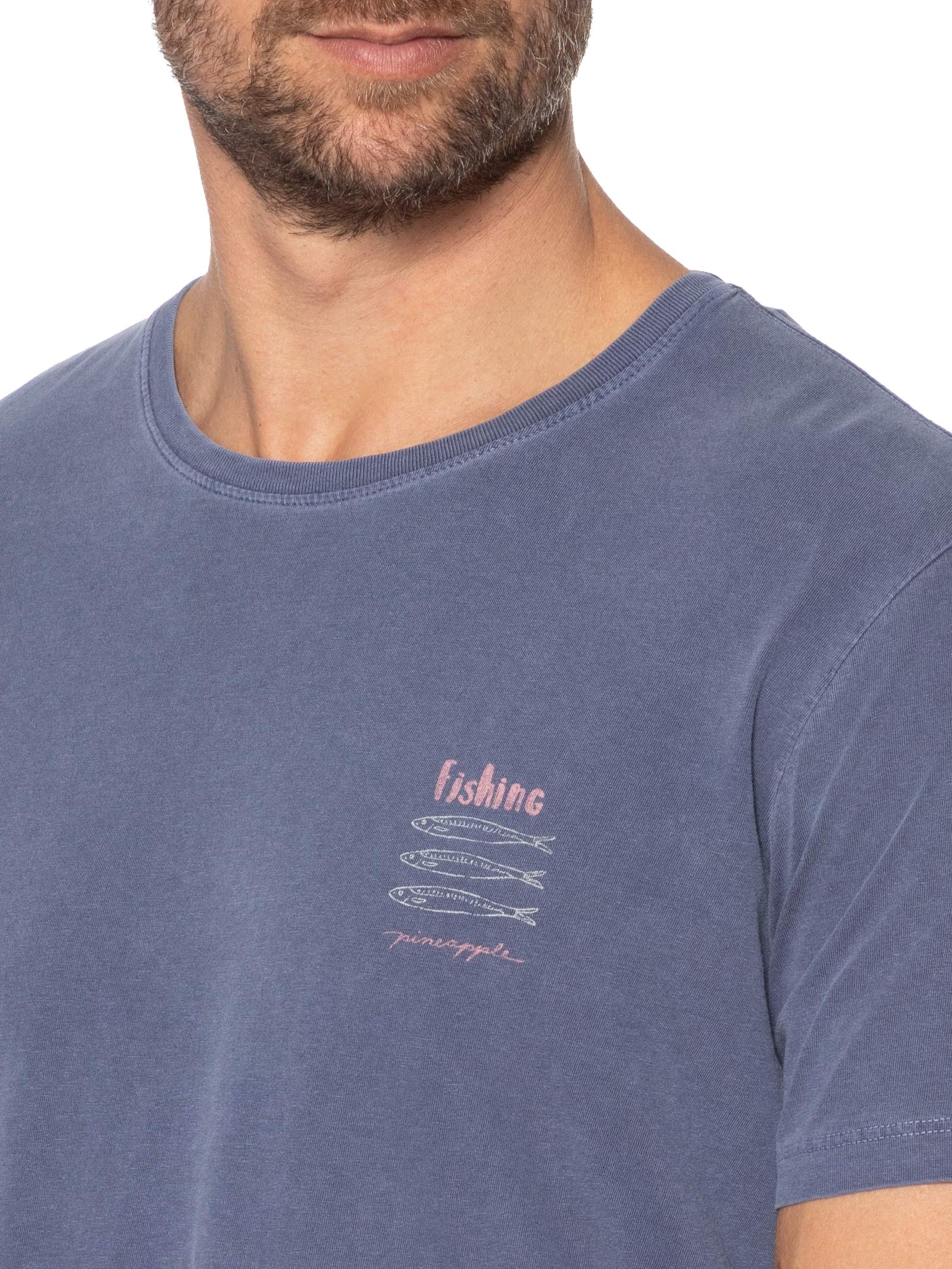 Camiseta Masculina Silkada Fishing Azul Pineapple
