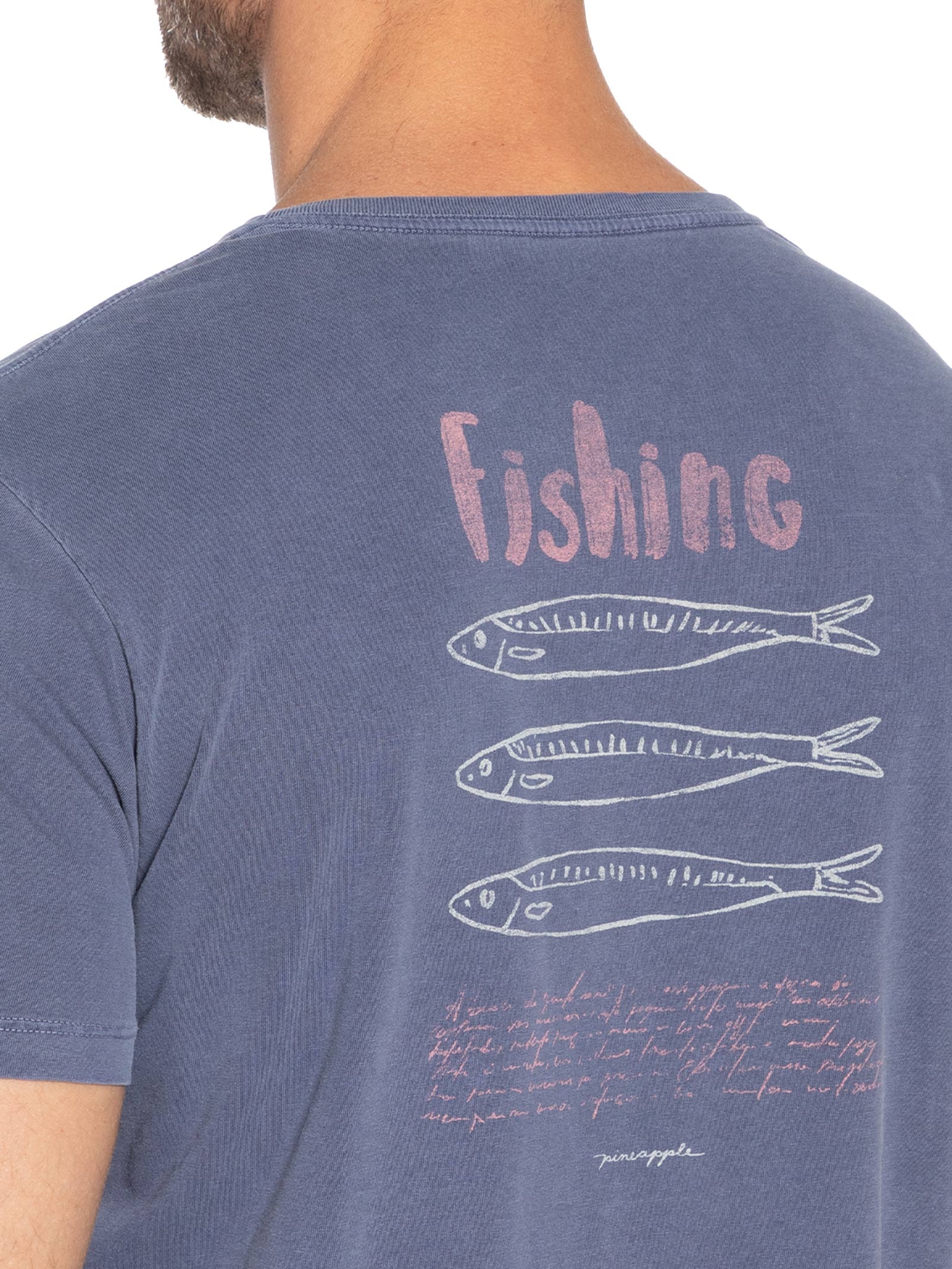 Camiseta Masculina Silkada Fishing Azul Pineapple