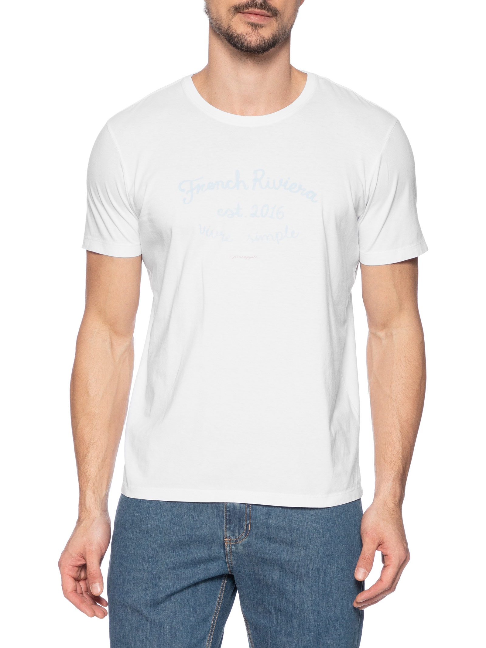 Camiseta Masculina Silkada French Tiver Branco Pineapple