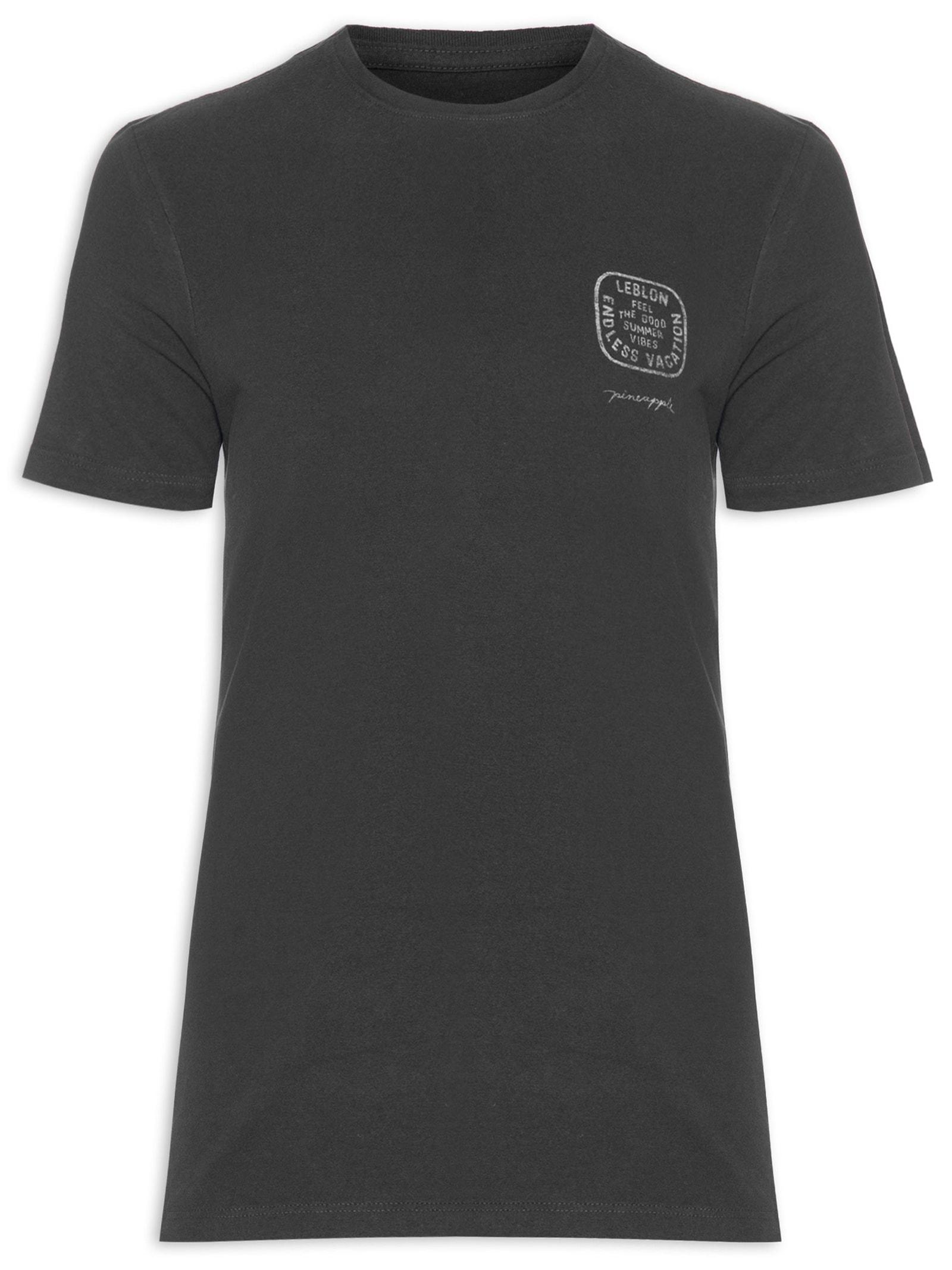 Camiseta Masculina Silkada Minimal Leblon Preto Pineapple