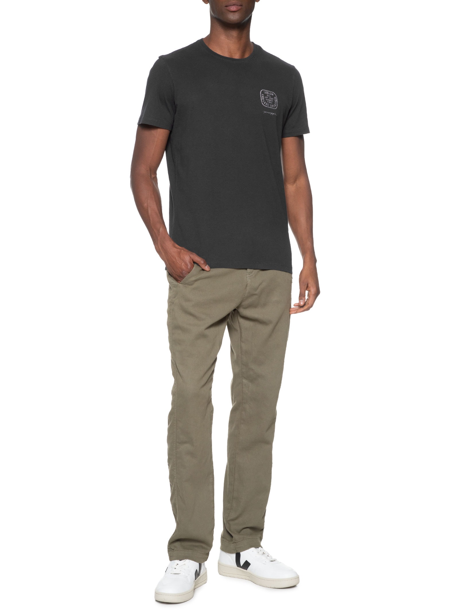 Camiseta Masculina Silkada Minimal Leblon Preto Pineapple