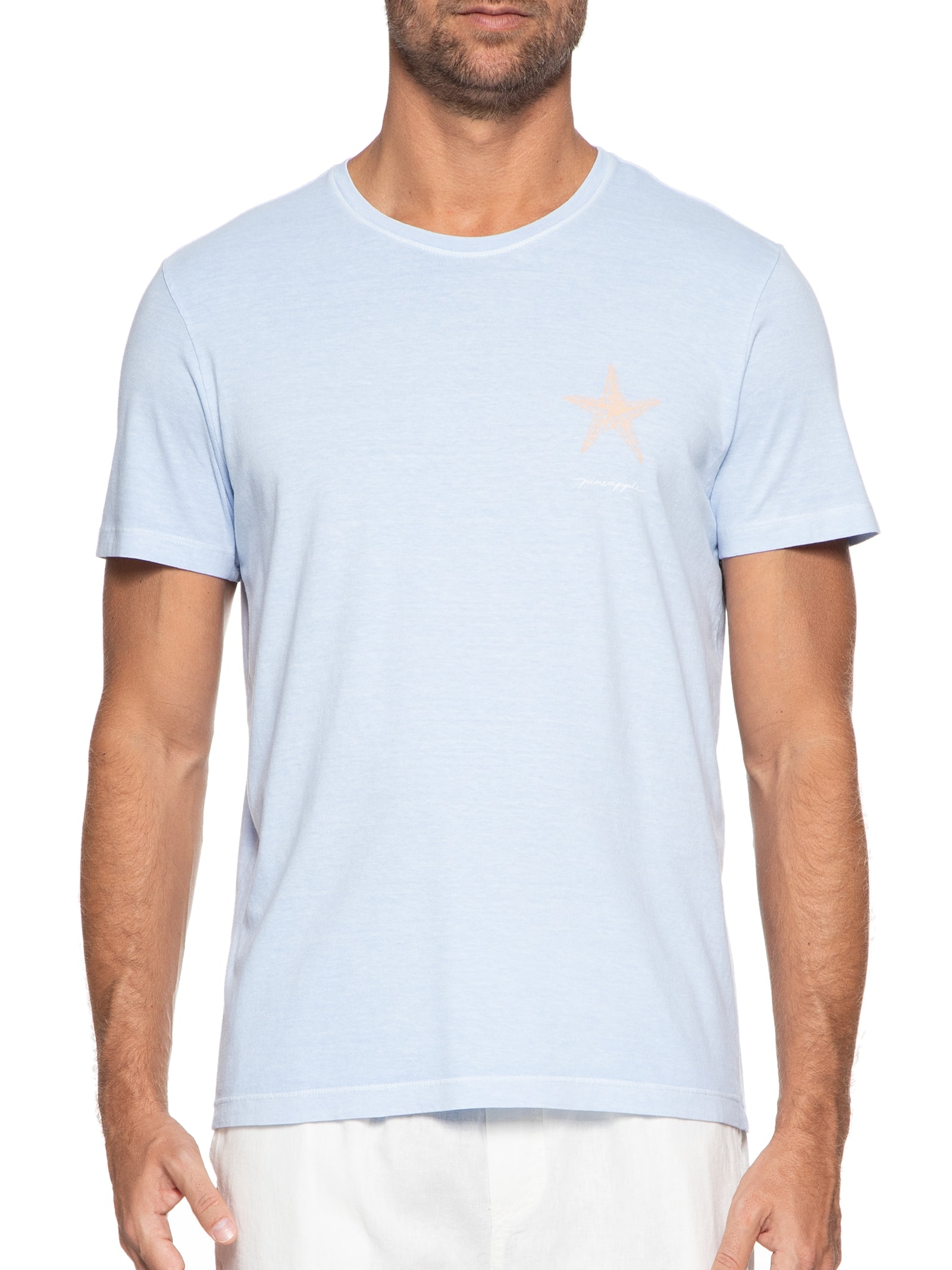 Camiseta Masculina Silkada Starfish Azul Pineapple