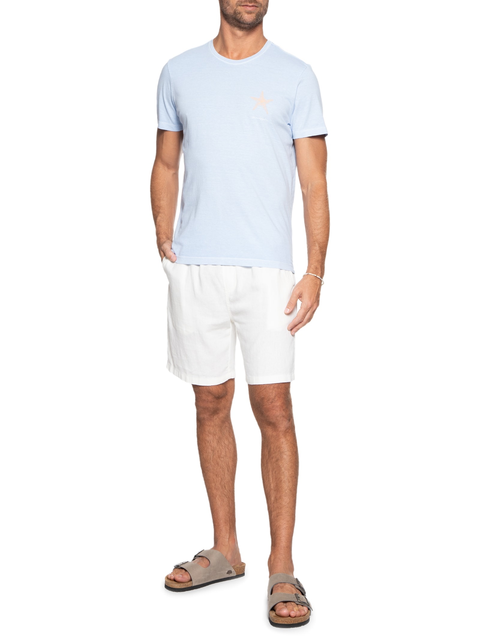 Camiseta Masculina Silkada Starfish Azul Pineapple