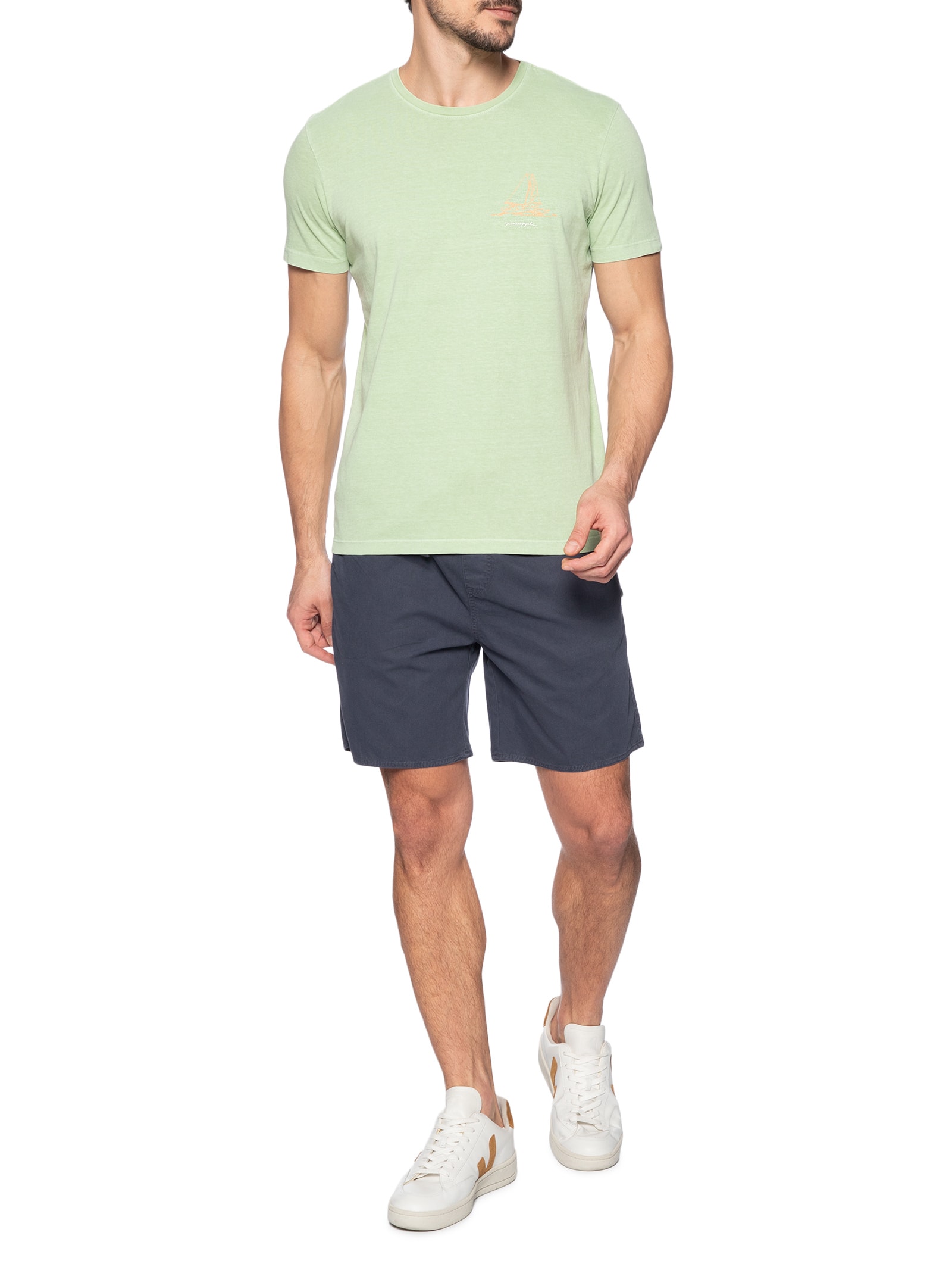 Camiseta Masculina Silkada Veleiro Verde Pineapple