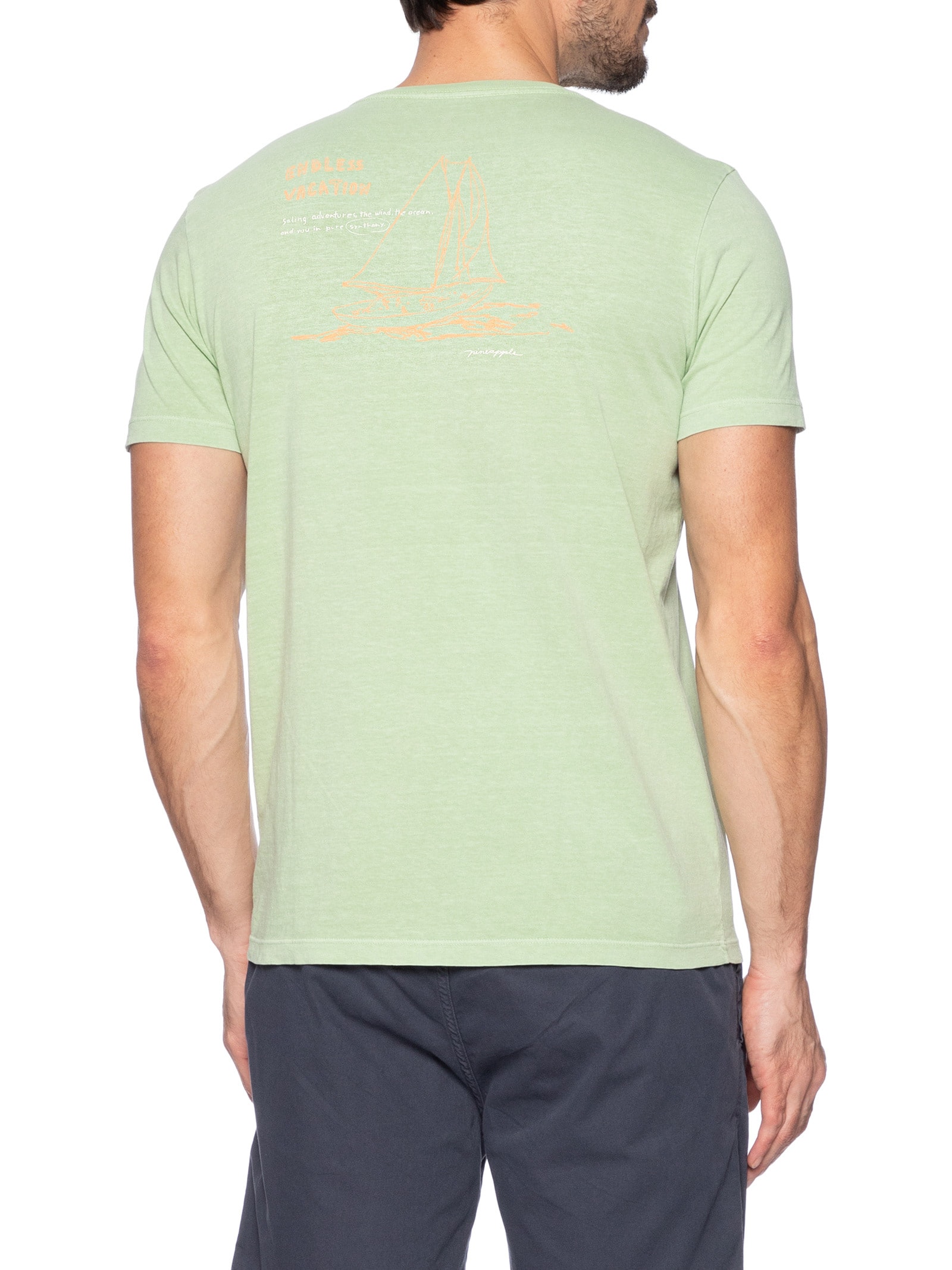 Camiseta Masculina Silkada Veleiro Verde Pineapple