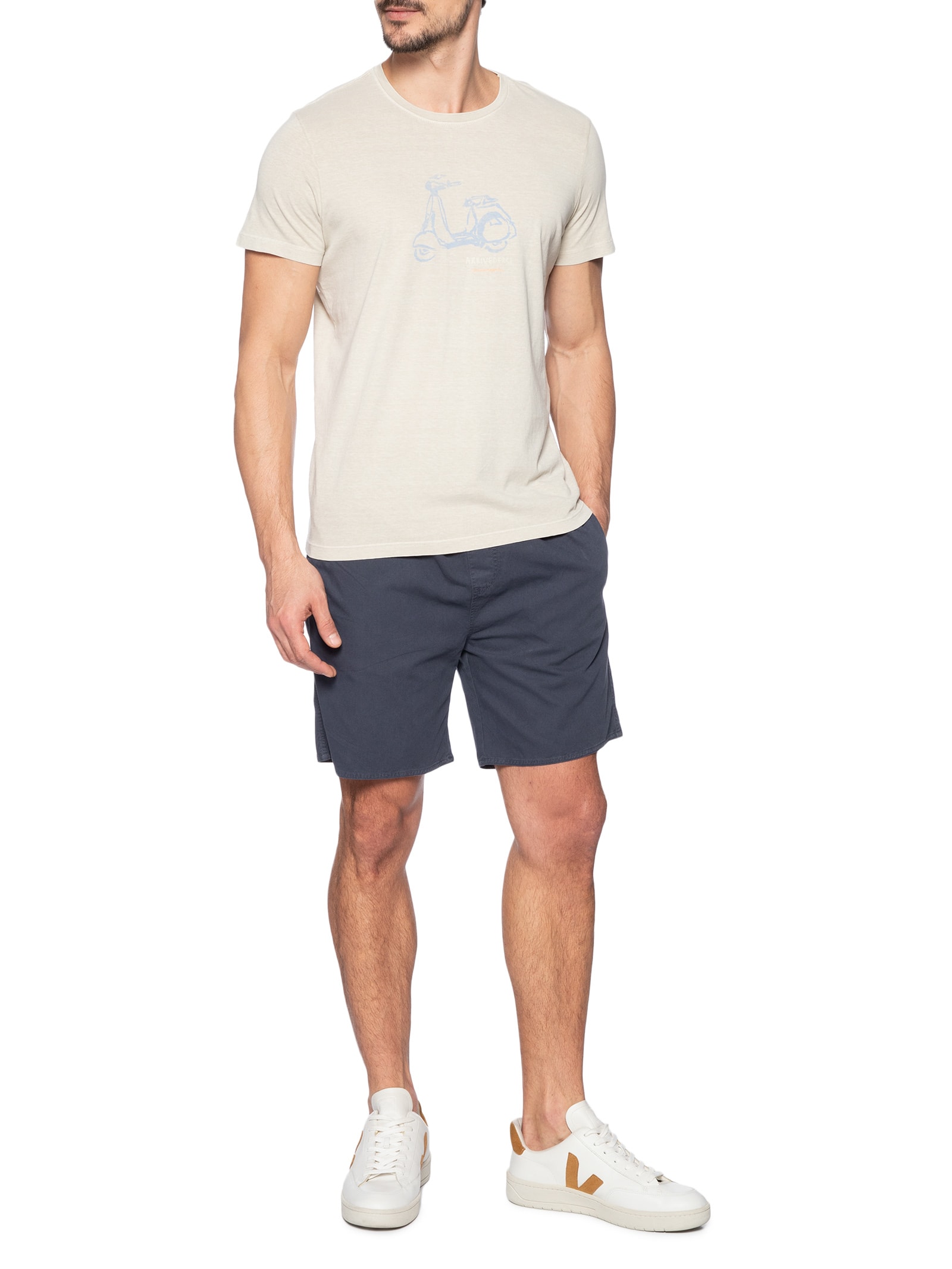 Camiseta Masculina Silkada Vespa Bege Pineapple