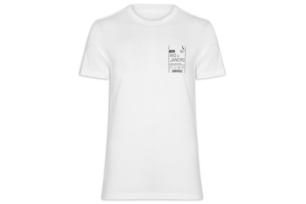 Camiseta Masculina Slim Born To Be Carioca Rj - Branco  