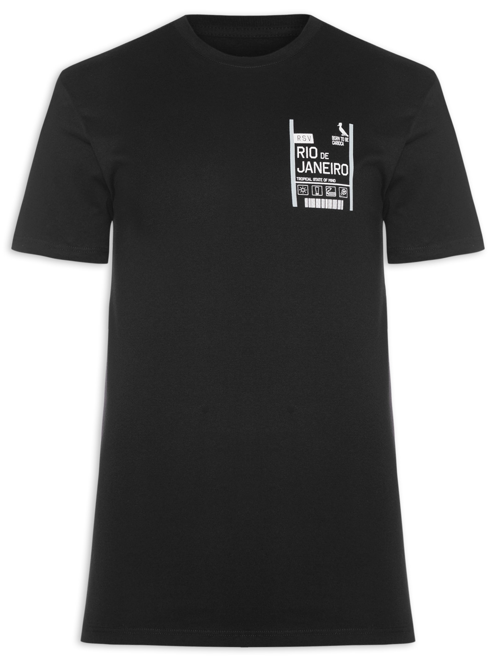 Camiseta Masculina Slim Born To Be Carioca Rj Preto Reserva