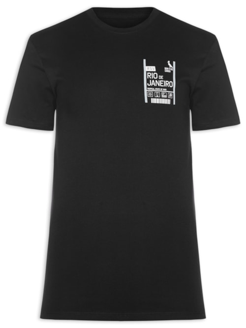 Camiseta Masculina Slim Born To Be Carioca Rj – Preto