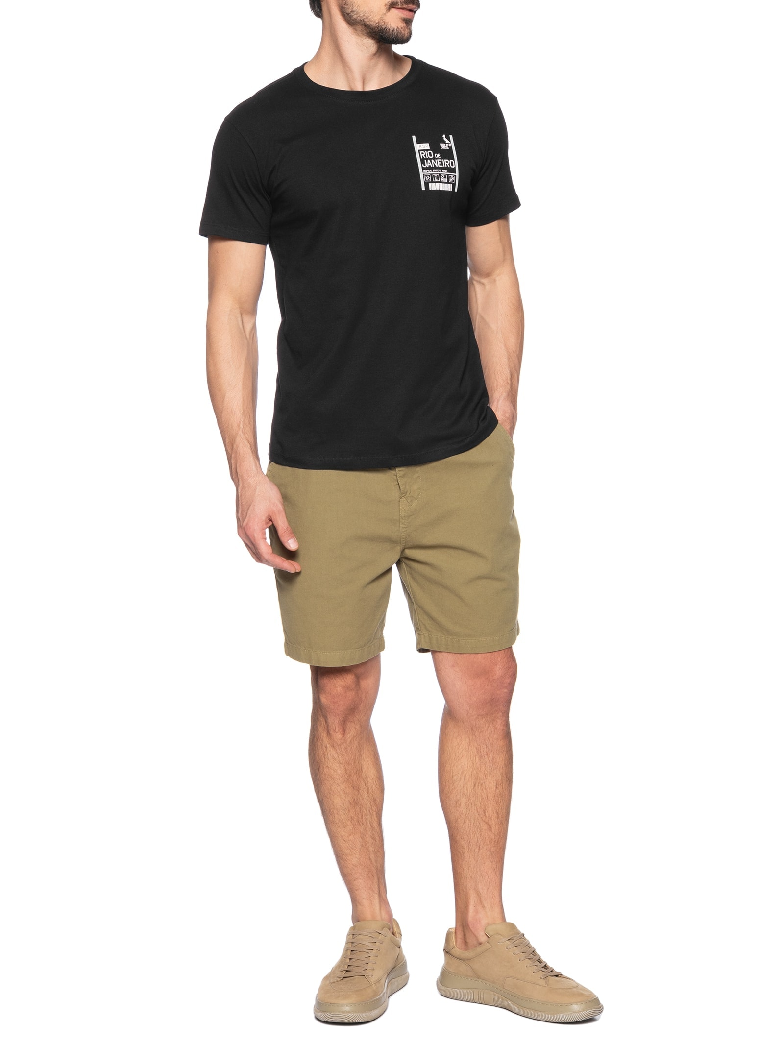 Camiseta Masculina Slim Born To Be Carioca Rj Preto Reserva