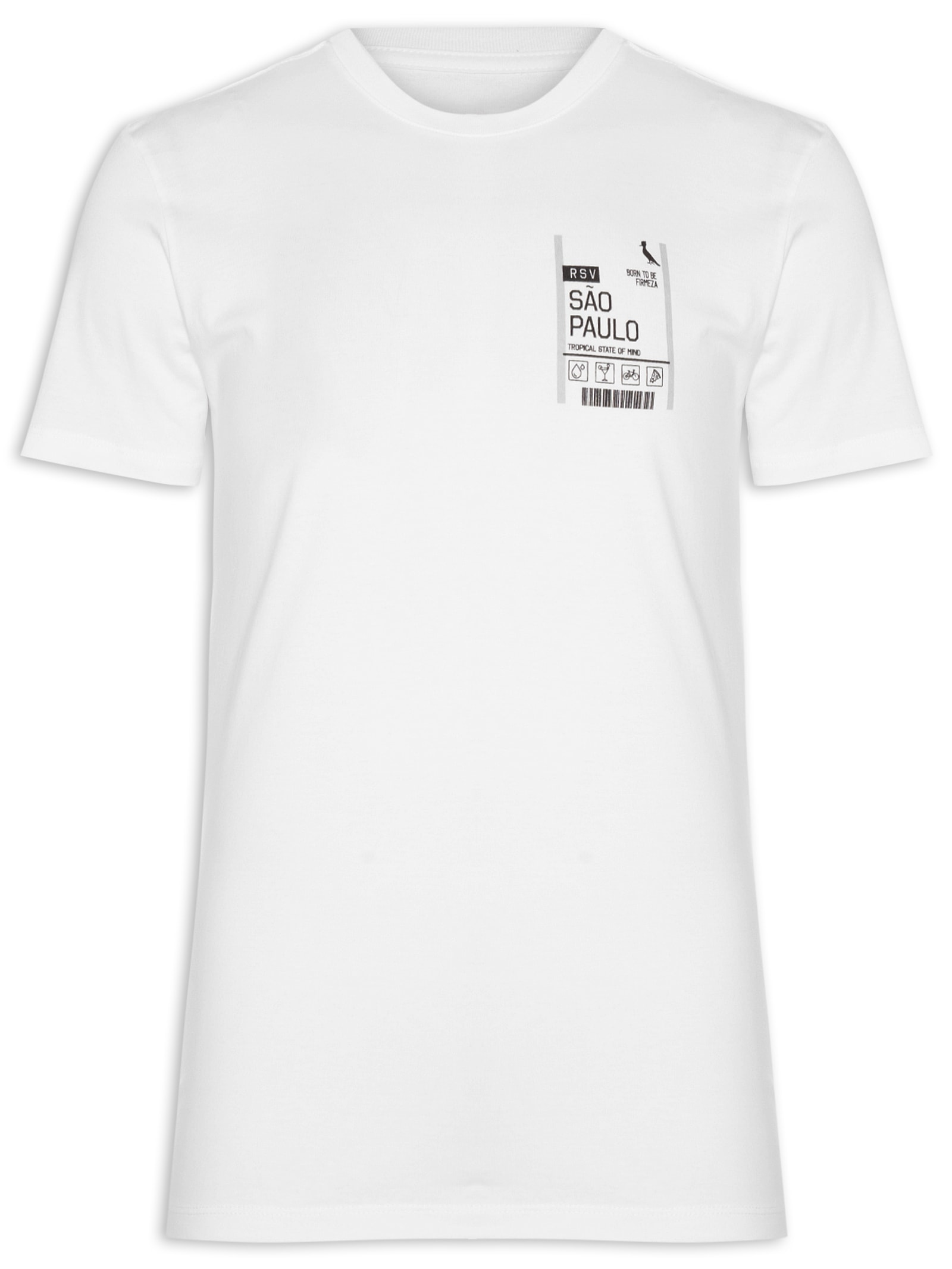 Camiseta Masculina Slim Born To Be Firmeza Sp Branco Reserva
