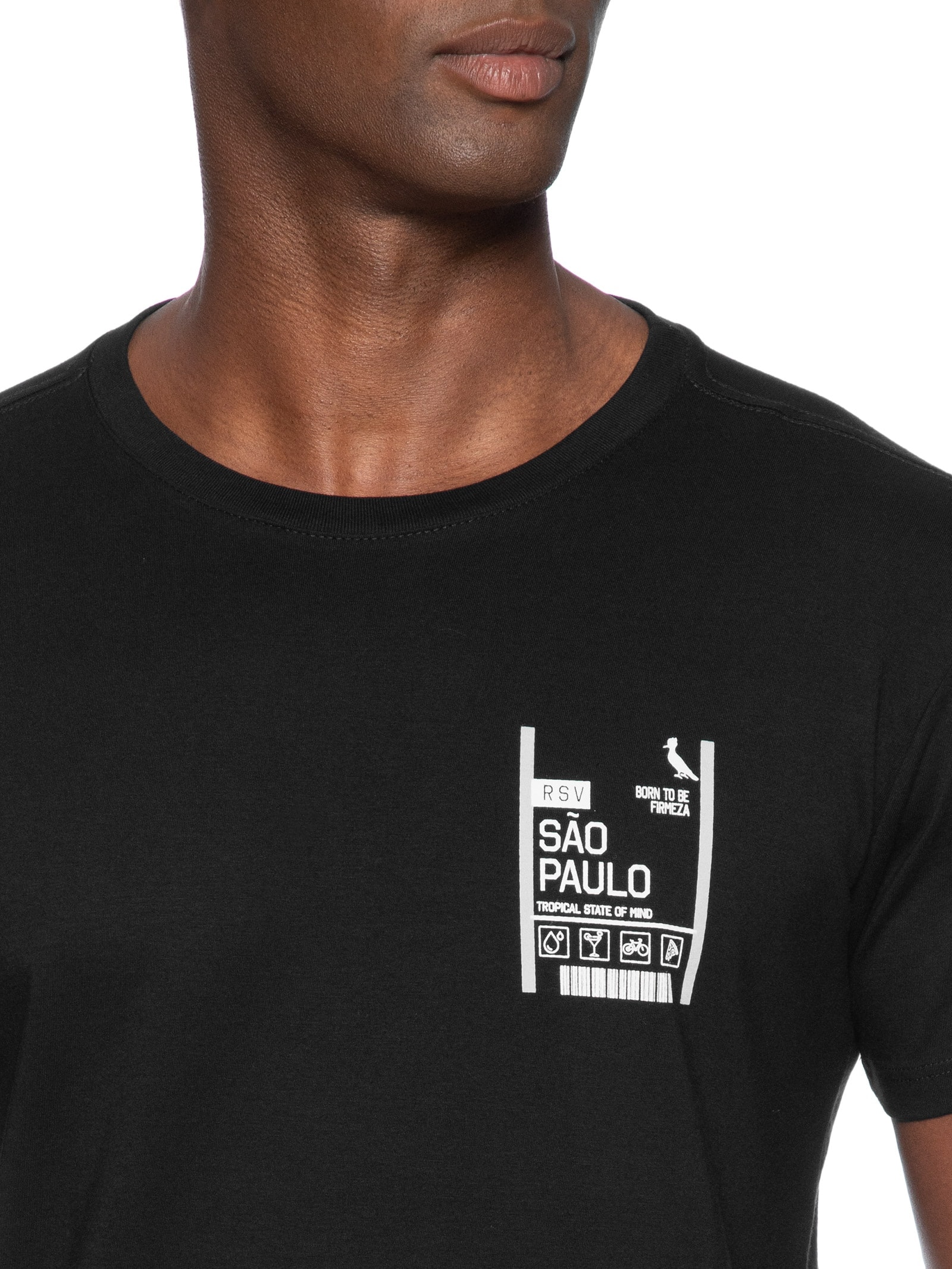 Camiseta Masculina Slim Born To Be Firmeza SP Preto Reserva