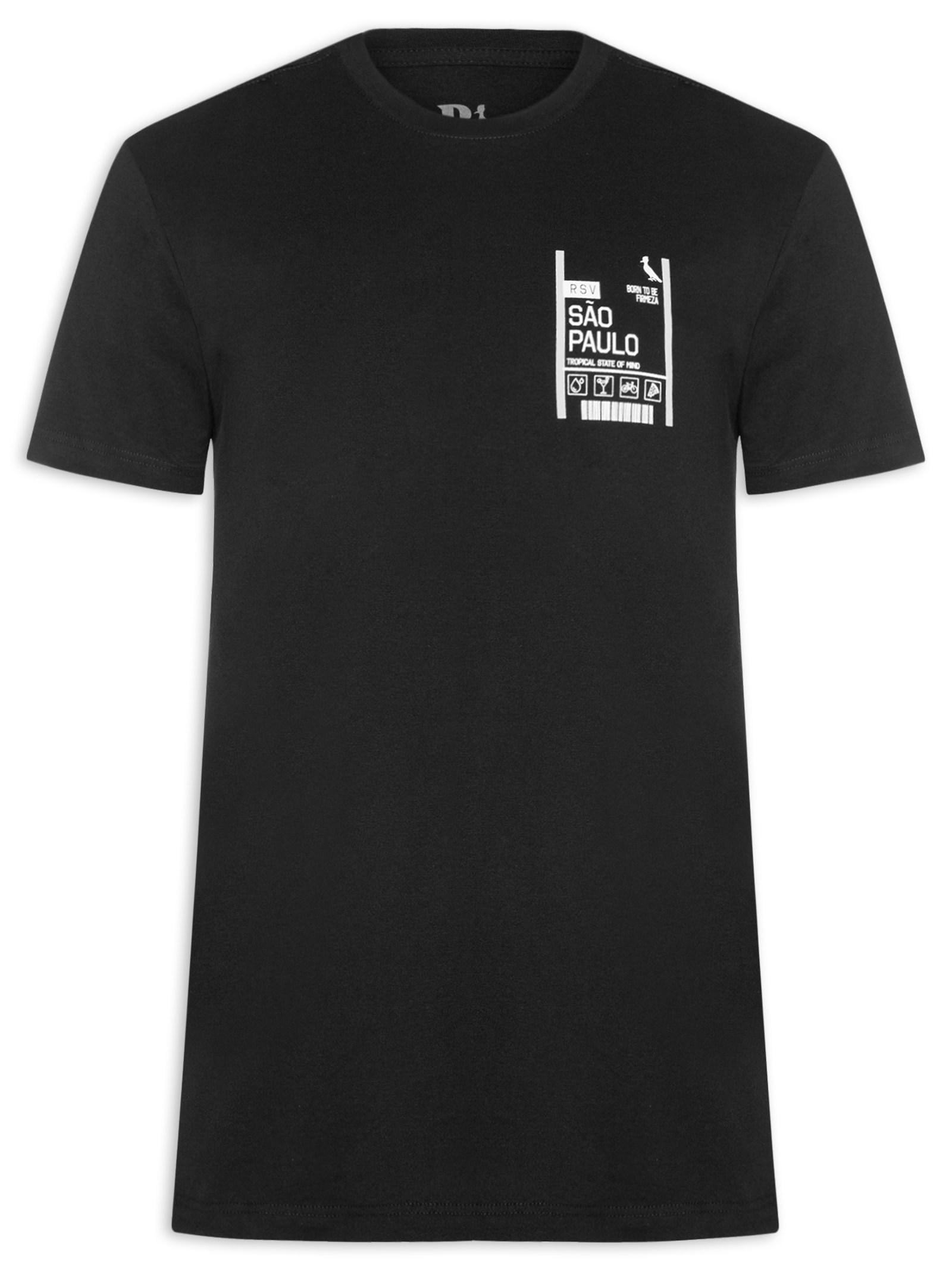 Camiseta Masculina Slim Born To Be Firmeza SP Preto Reserva