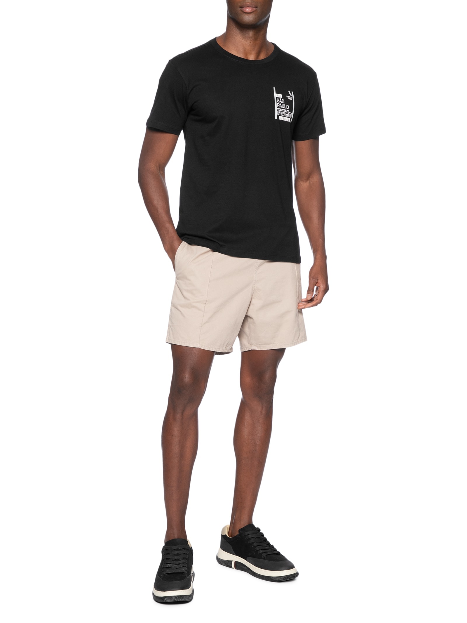 Camiseta Masculina Slim Born To Be Firmeza SP Preto Reserva