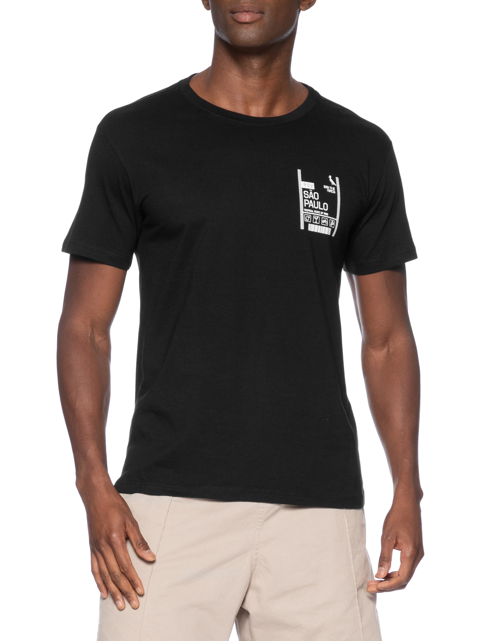 Camiseta Masculina Slim Born To Be Firmeza SP Preto Reserva