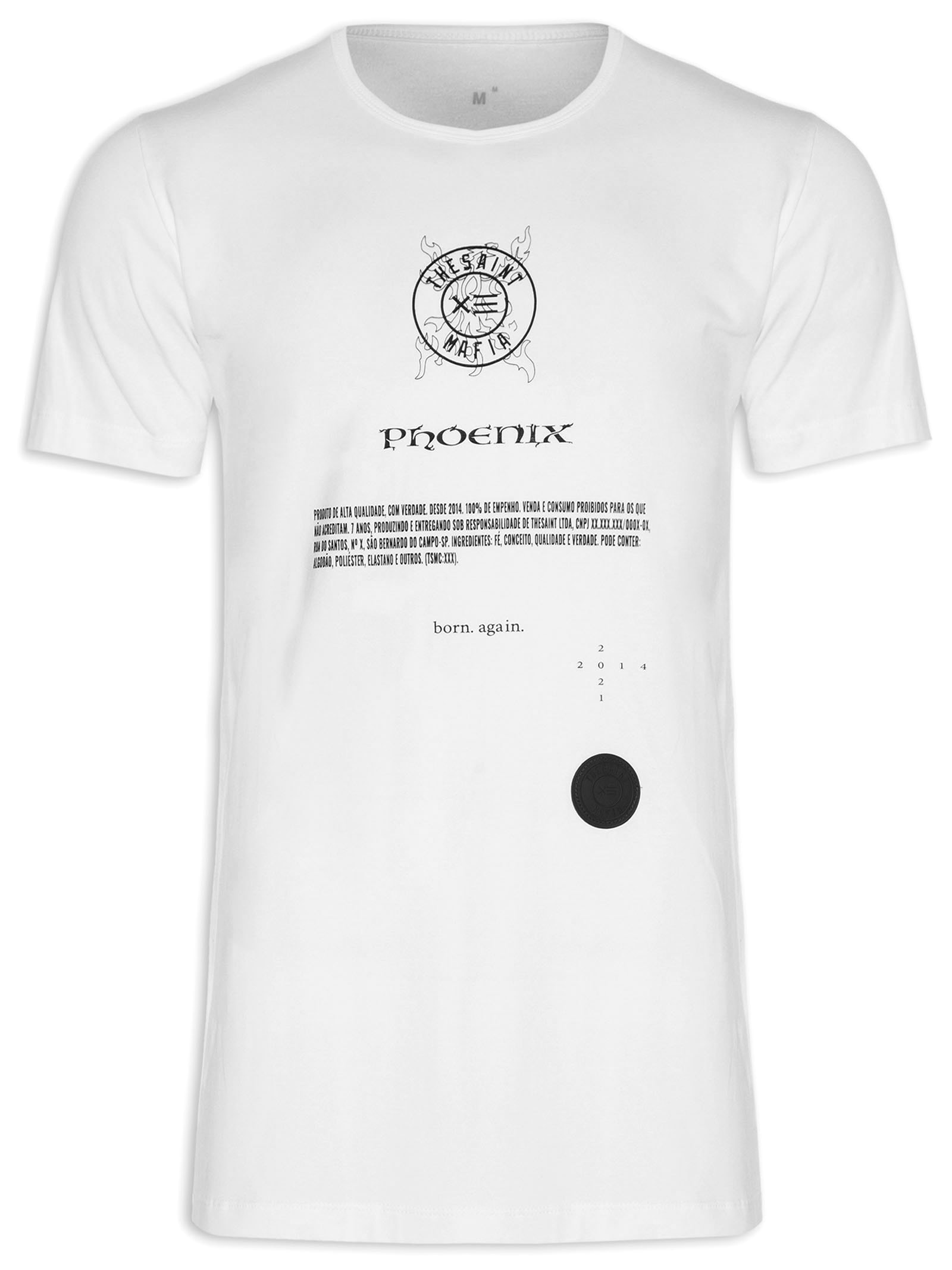 The Saint Mafia - Camiseta Masculina Slim - Branco