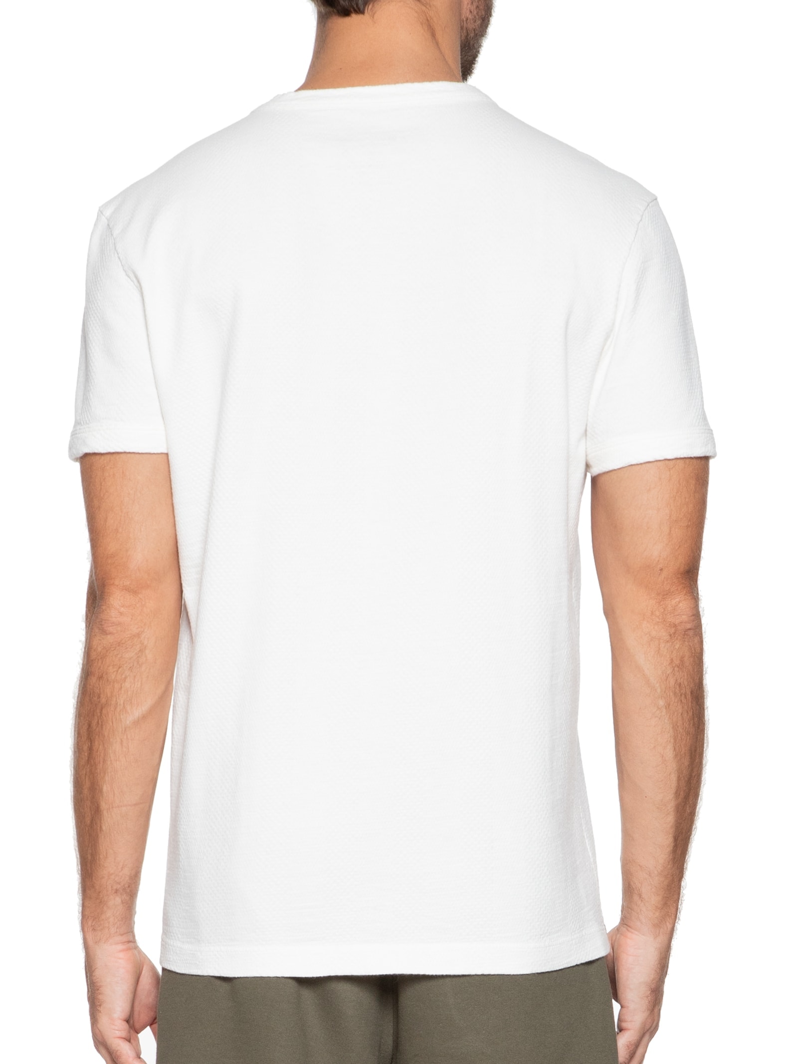 Camiseta Masculina Slim Color Branco  Osklen