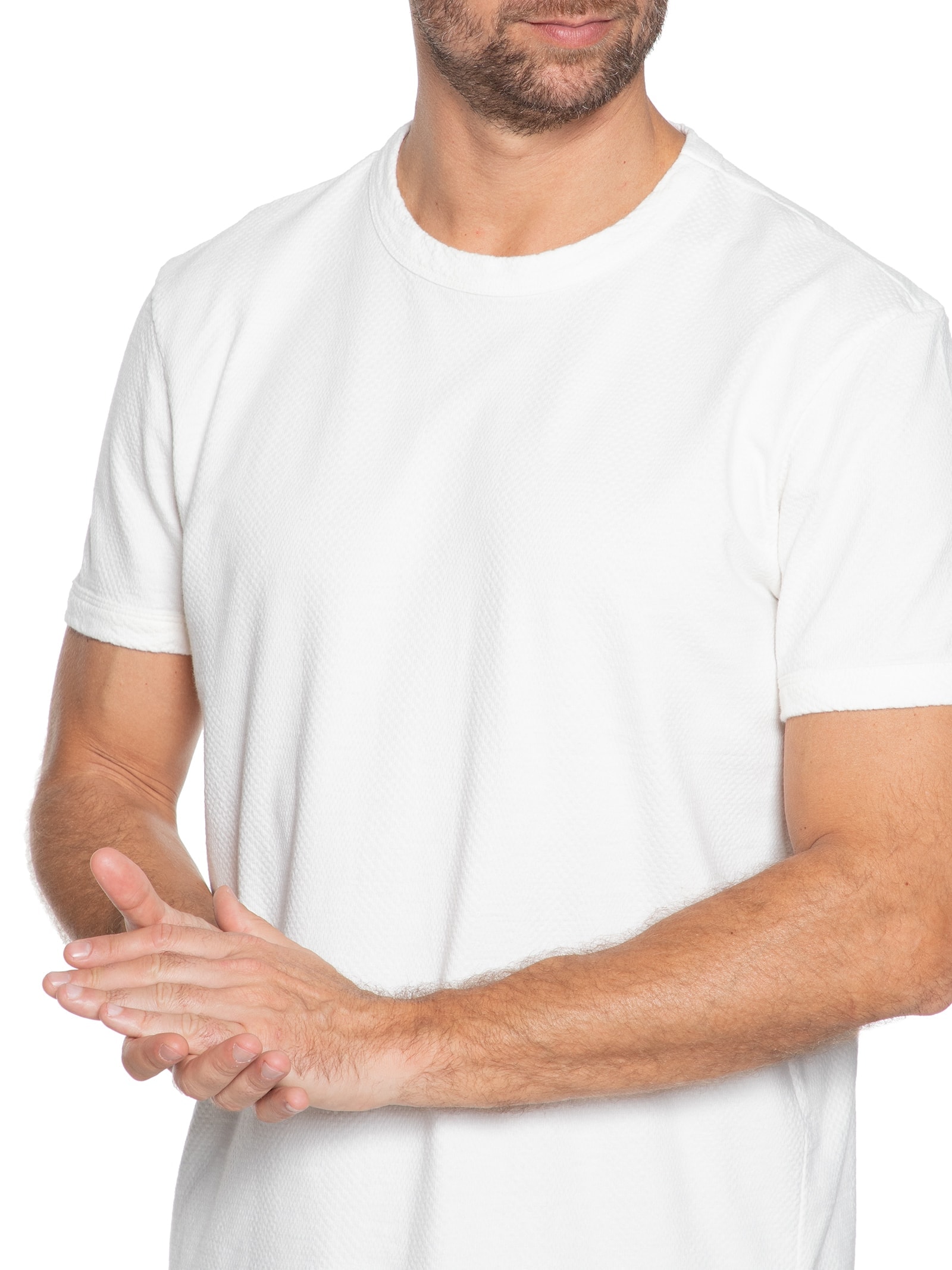 Camiseta Masculina Slim Color Branco  Osklen