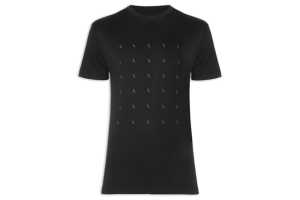 Camiseta Masculina Slim Estampa Pica Pau Minimal Lines - Preto