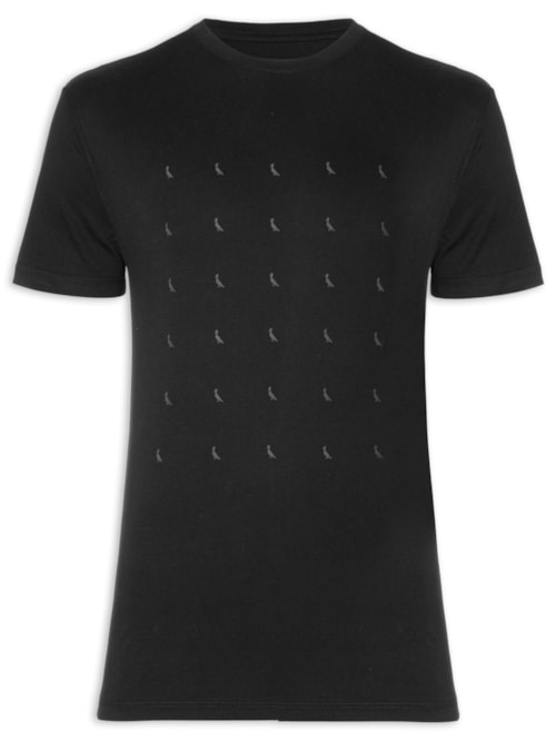 Camiseta Masculina Slim Estampa Pica Pau Minimal Lines – Preto