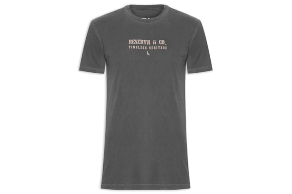 Camiseta Masculina Slim Estampada - Cinza