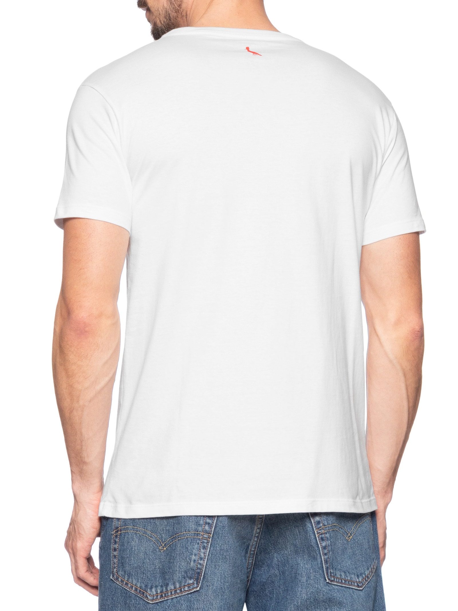 Camiseta Masculina Slim Estampada Copinho 6am Branco  Reserva