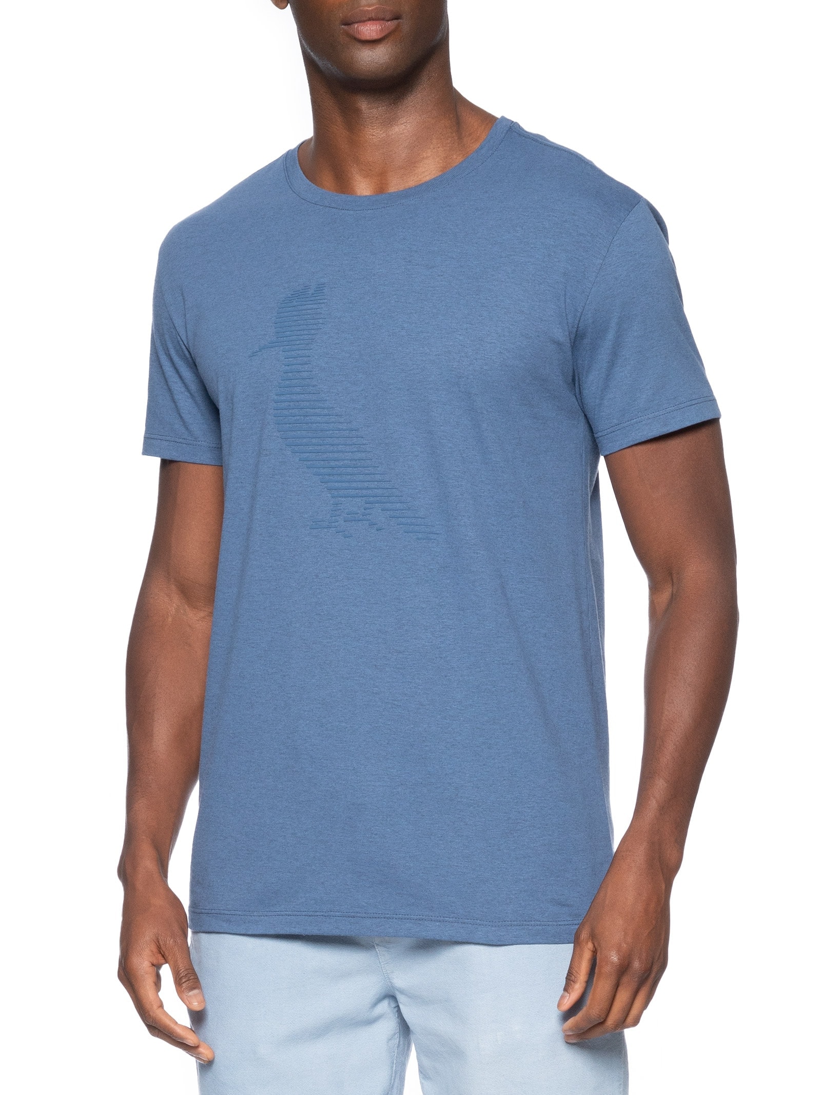 Camiseta Masculina Slim Estampada Pica Pau Run Azul Reserva