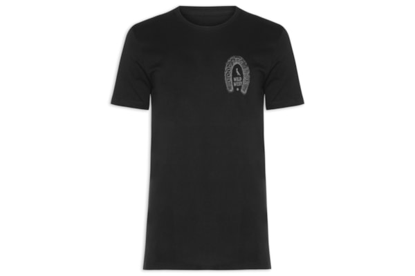 Camiseta Masculina Slim Estampada Wild West - Preto